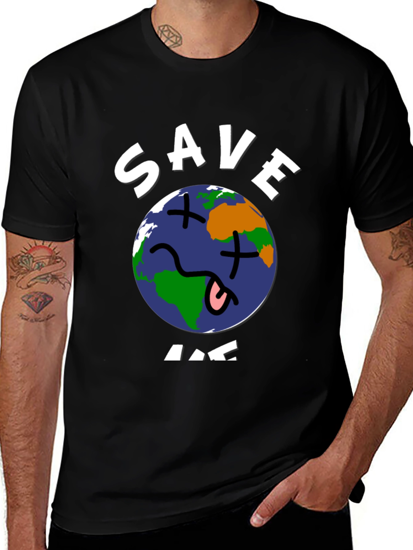 Save Me Earth Graphic T-Shirt -  Unisex Black Tee