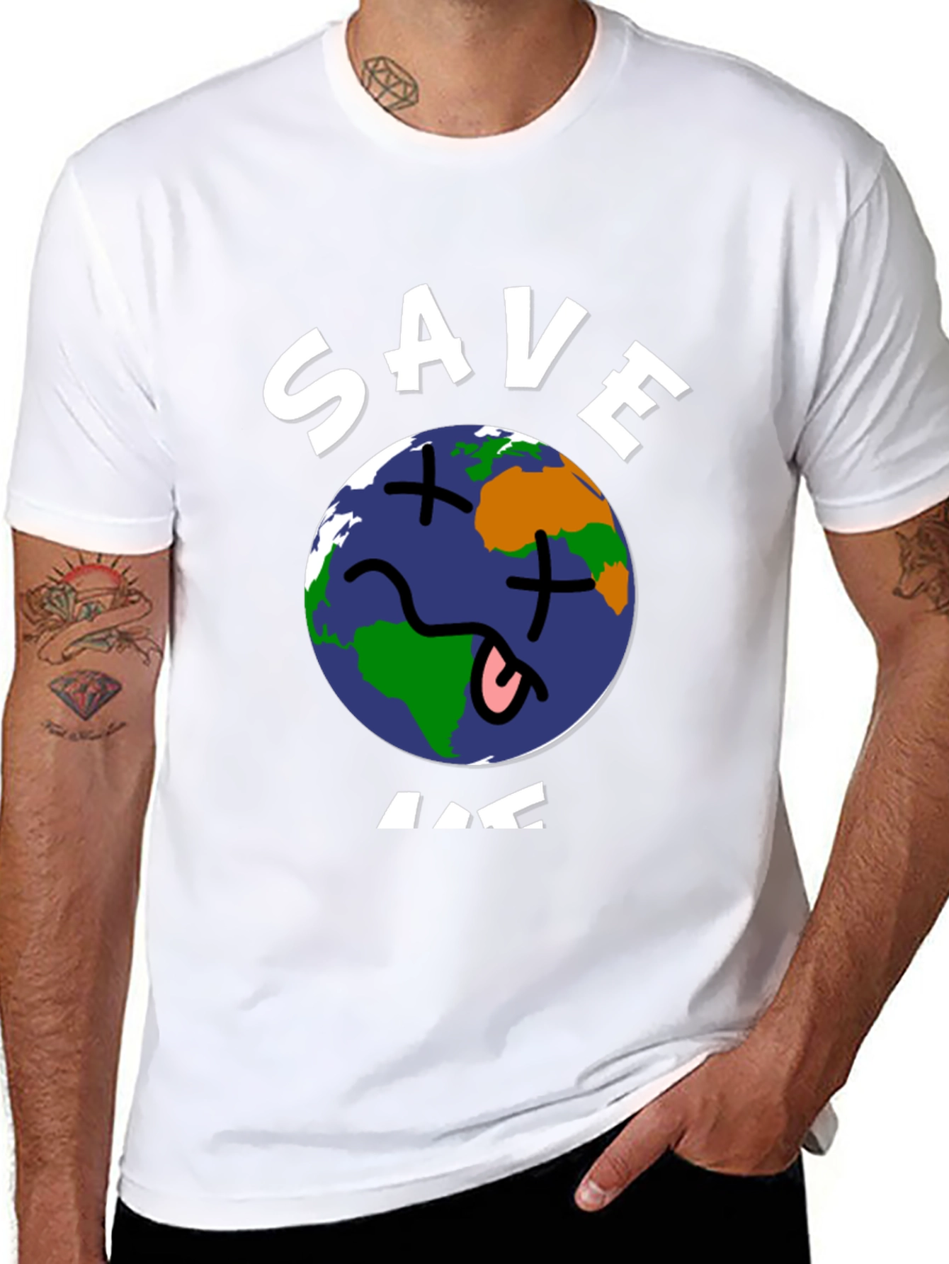 Save Me Earth Graphic T-Shirt -  Unisex Black Tee