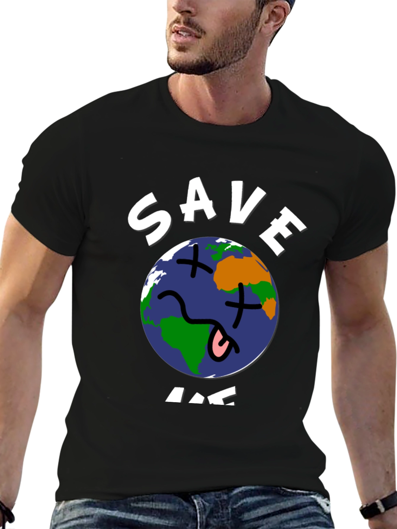 Save Me Earth Graphic T-Shirt -  Unisex Black Tee