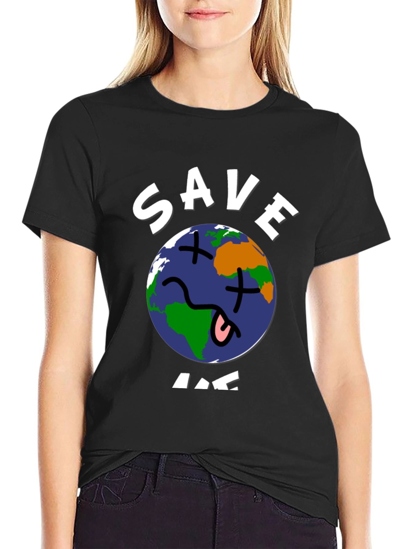 Save Me Earth Graphic T-Shirt -  Unisex Black Tee