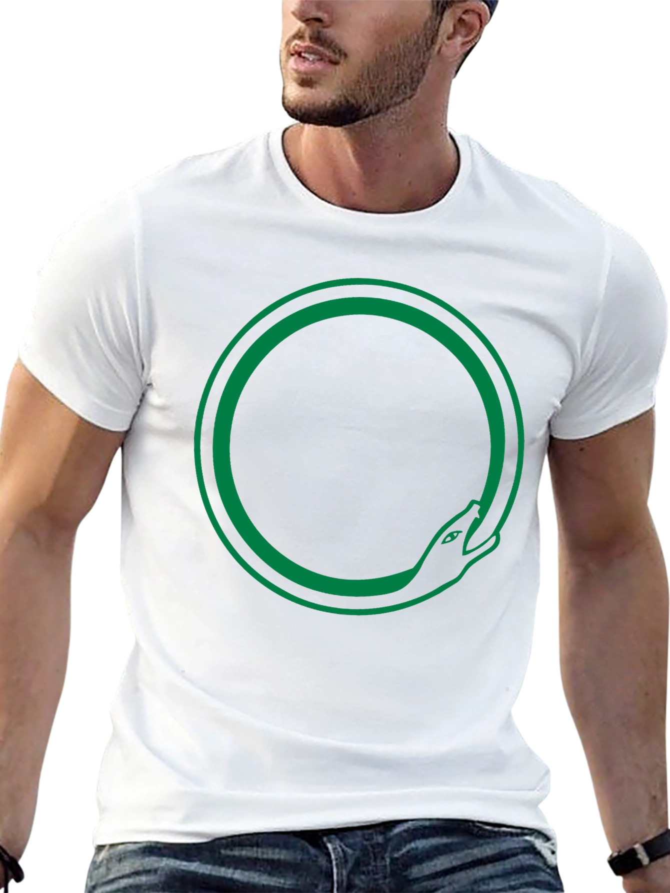Ouroboros Snake Circle T-Shirt - Black