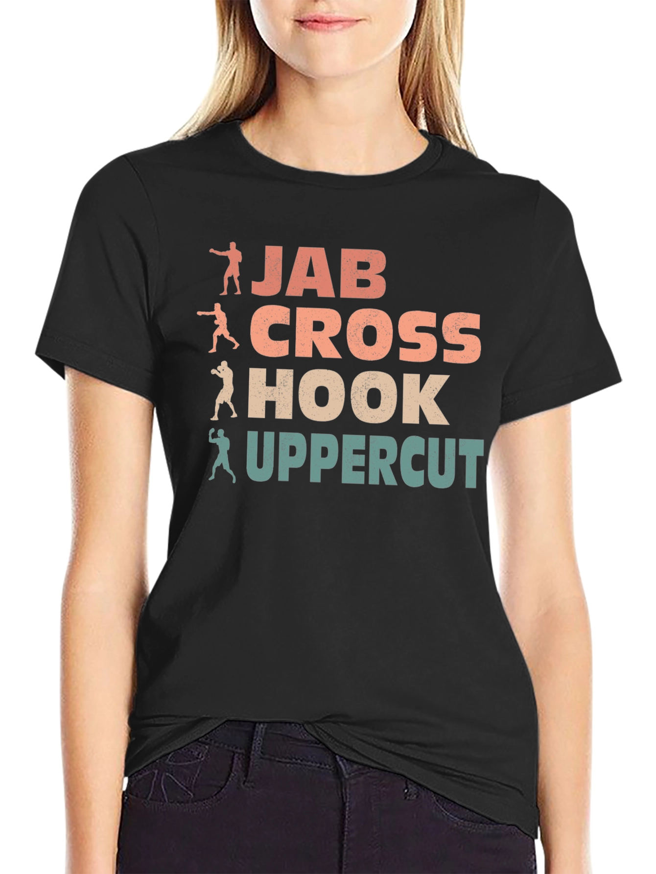 Boxing Moves Graphic Tee - Jab Cross Hook Uppercut