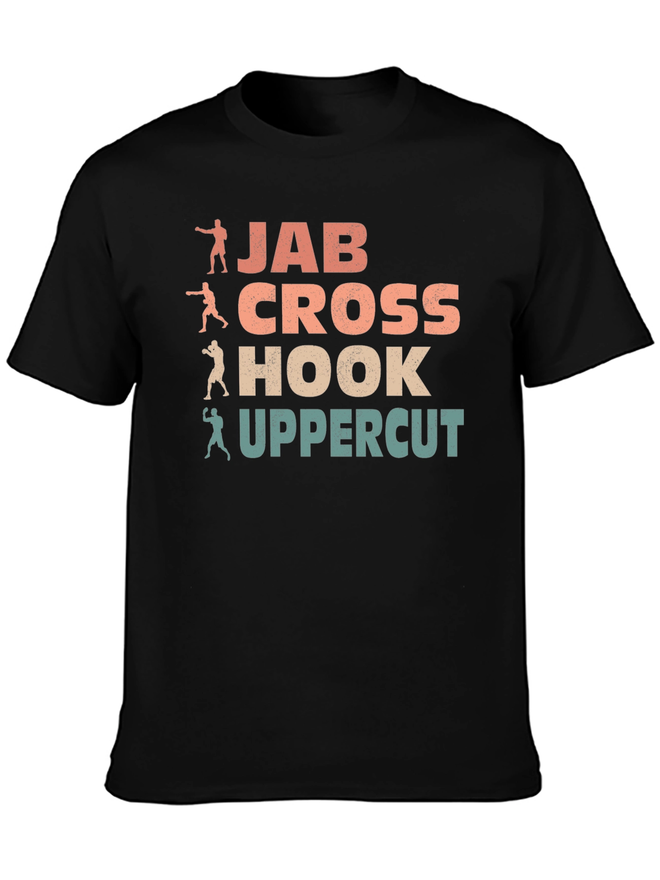 Boxing Moves Graphic Tee - Jab Cross Hook Uppercut