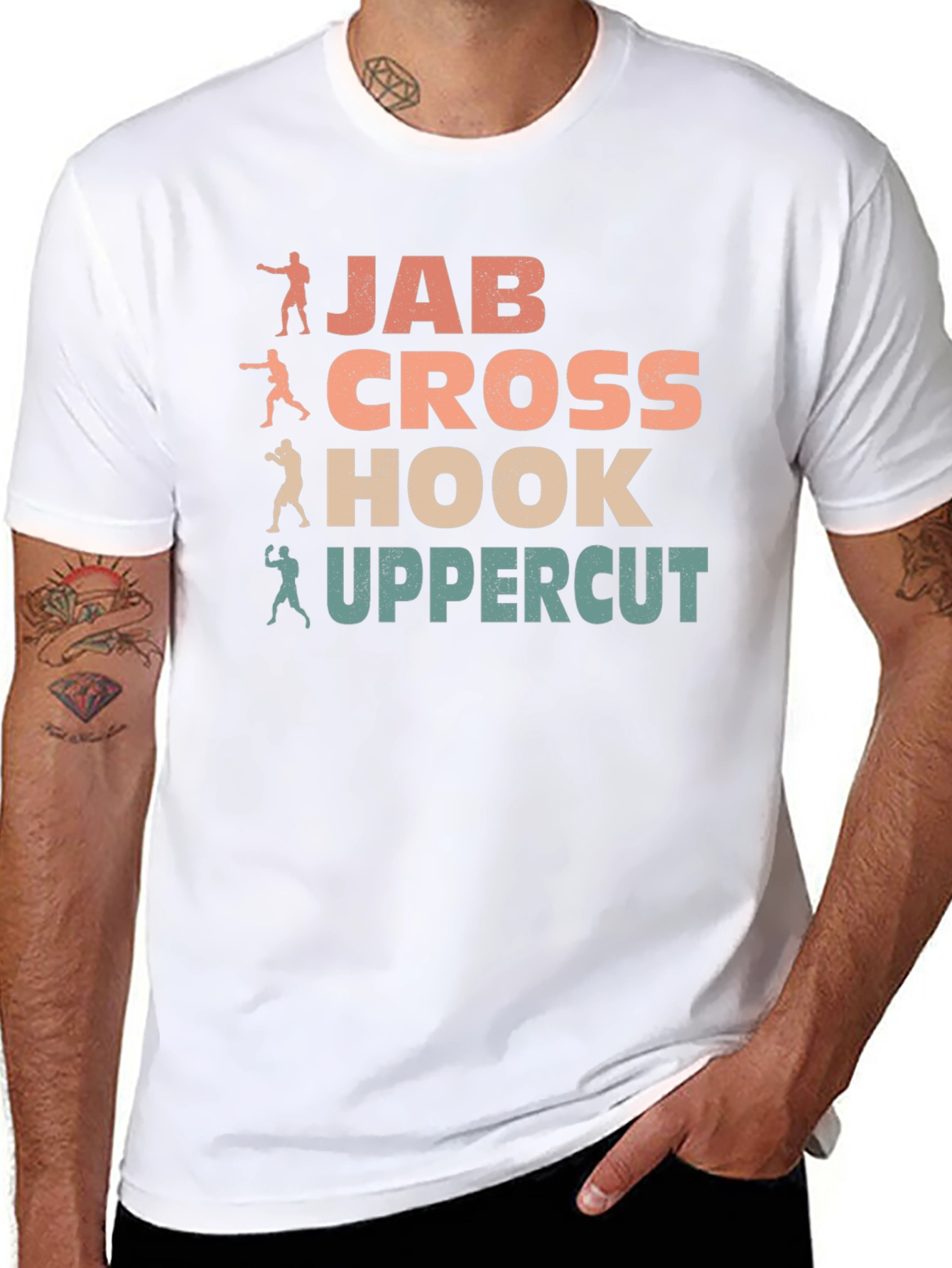 Boxing Moves Graphic Tee - Jab Cross Hook Uppercut