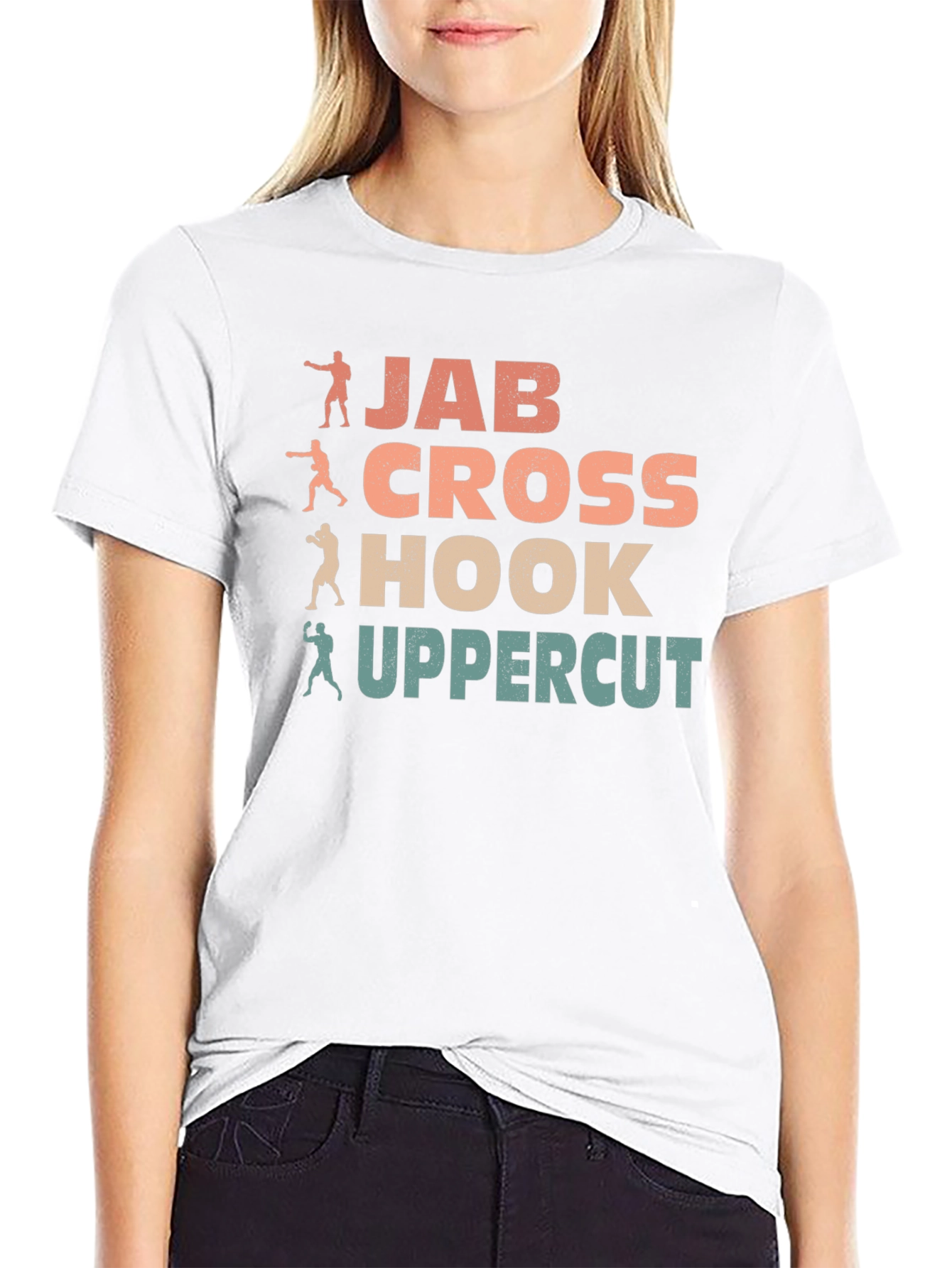 Boxing Moves Graphic Tee - Jab Cross Hook Uppercut