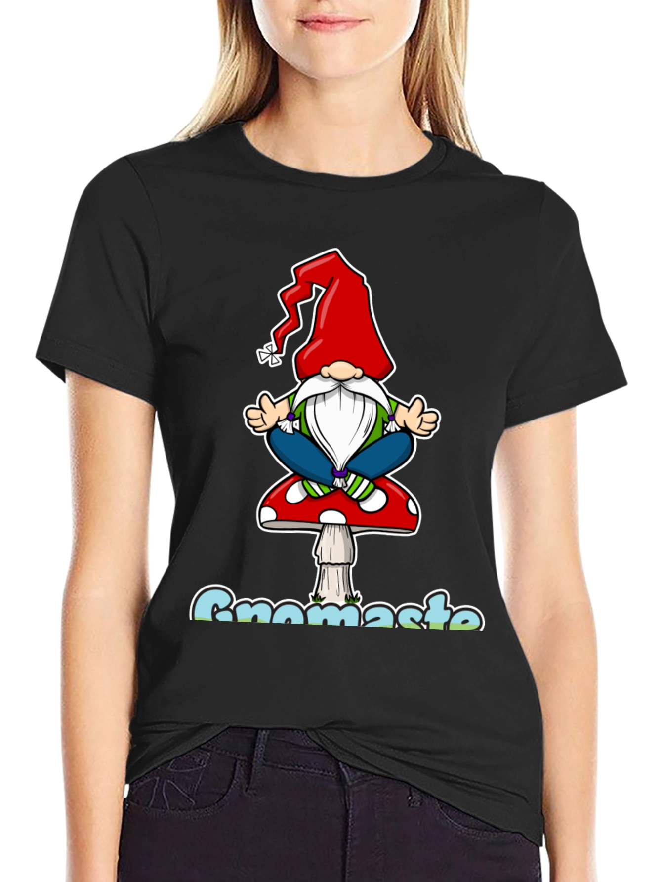 Gnomaste T-Shirt - Yoga Gnome on Mushroom
