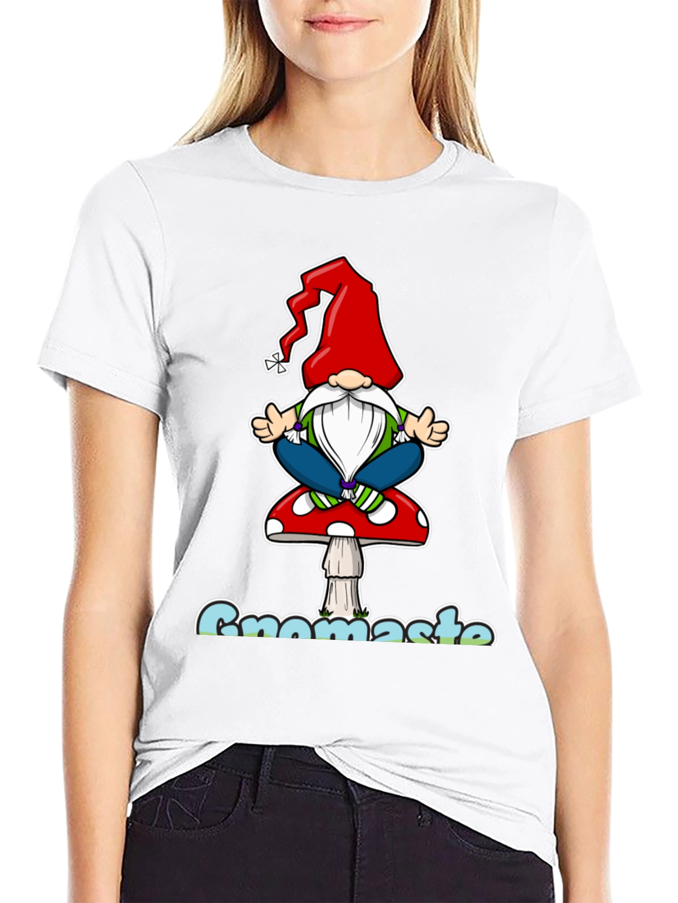 Gnomaste T-Shirt - Yoga Gnome on Mushroom