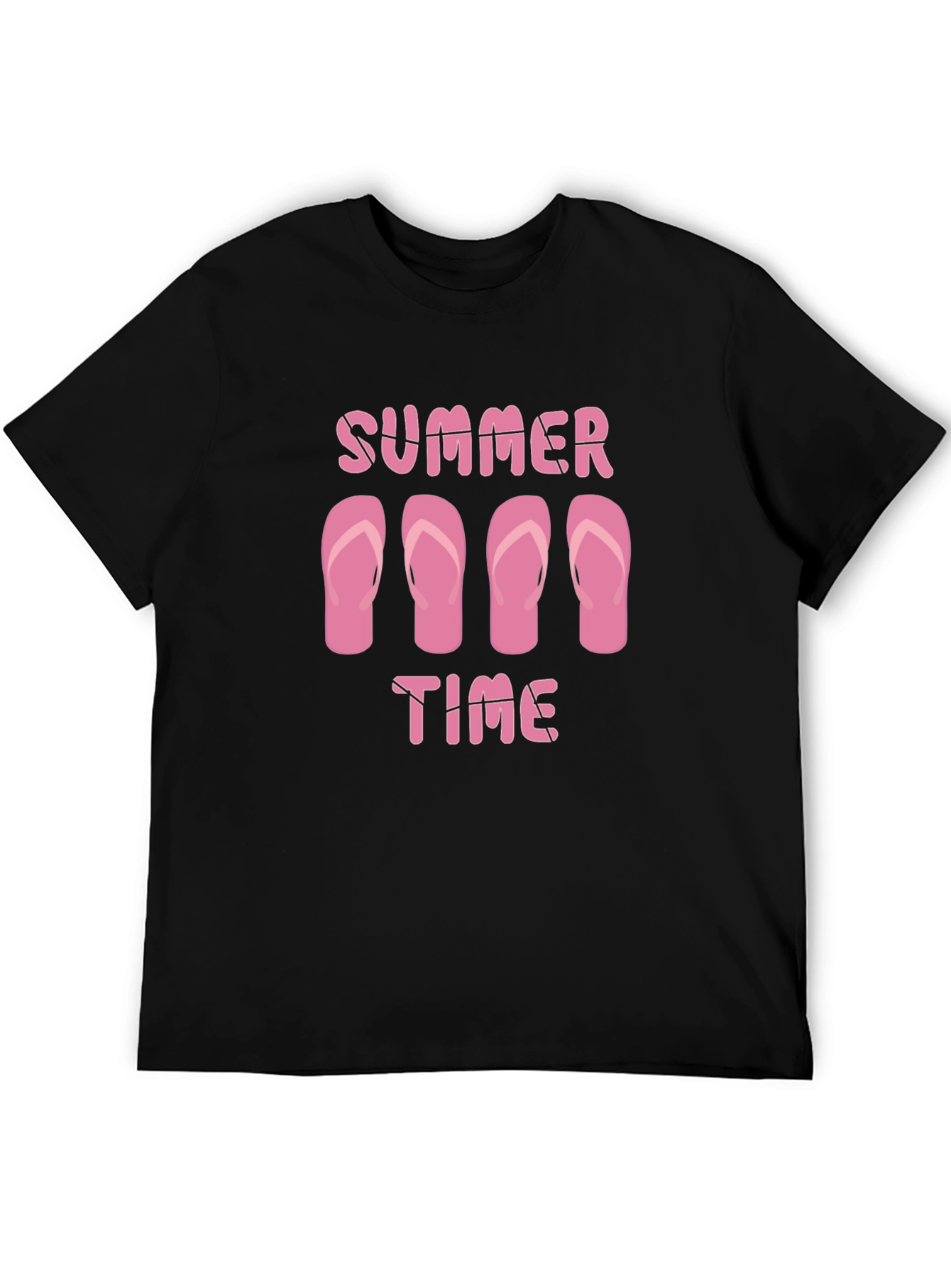 Summer Time Flip Flop Graphic Tee - Black