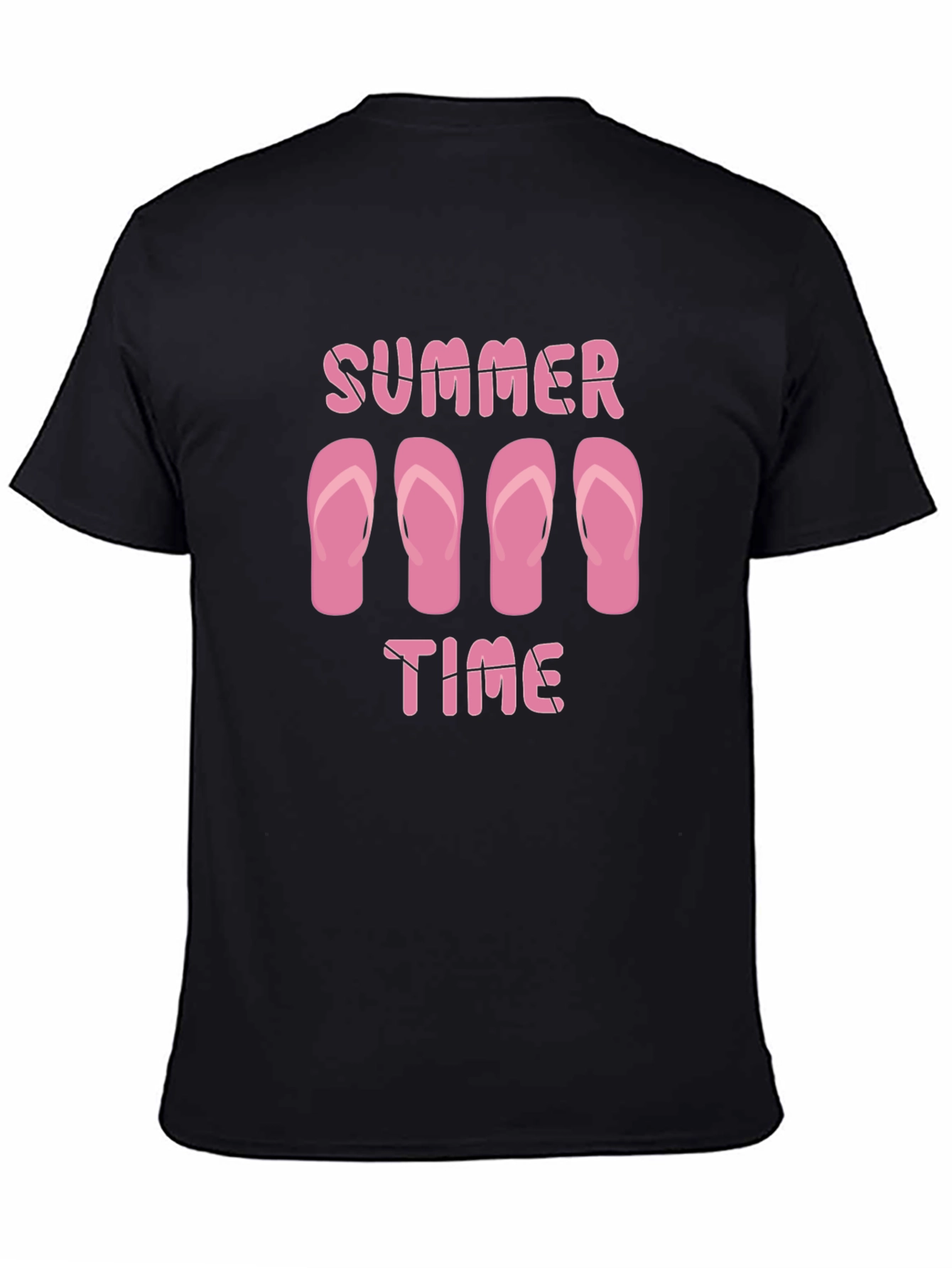 Summer Time Flip Flop Graphic Tee - Black