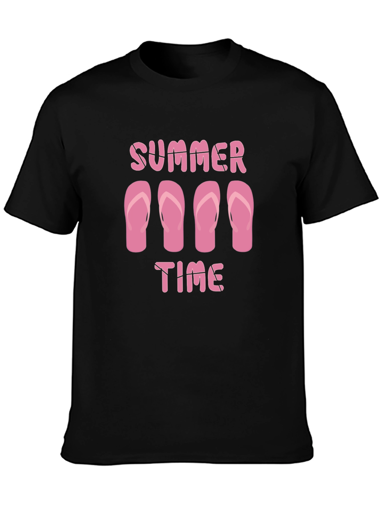 Summer Time Flip Flop Graphic Tee - Black