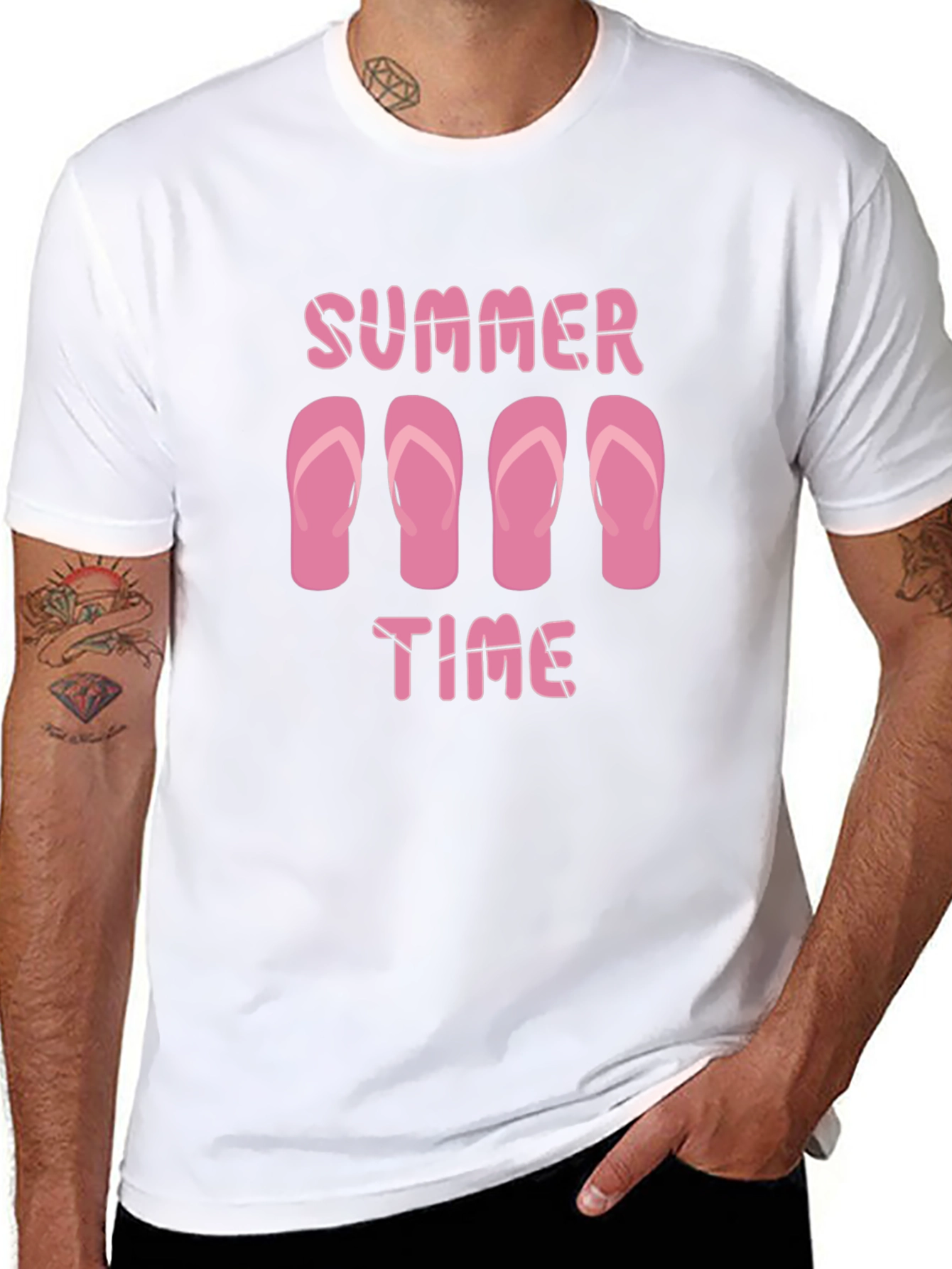 Summer Time Flip Flop Graphic Tee - Black