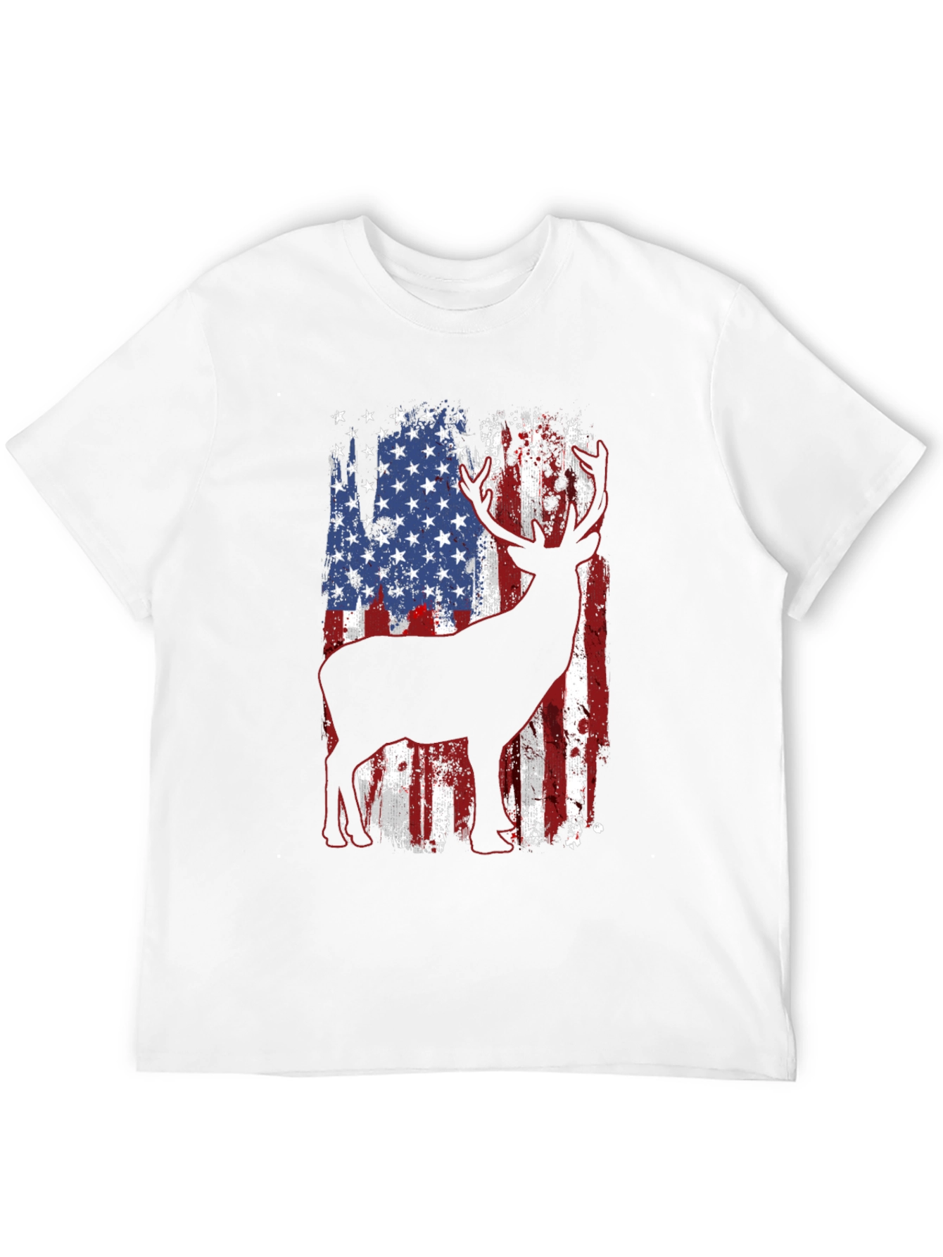 American Flag Deer Graphic T-Shirt
