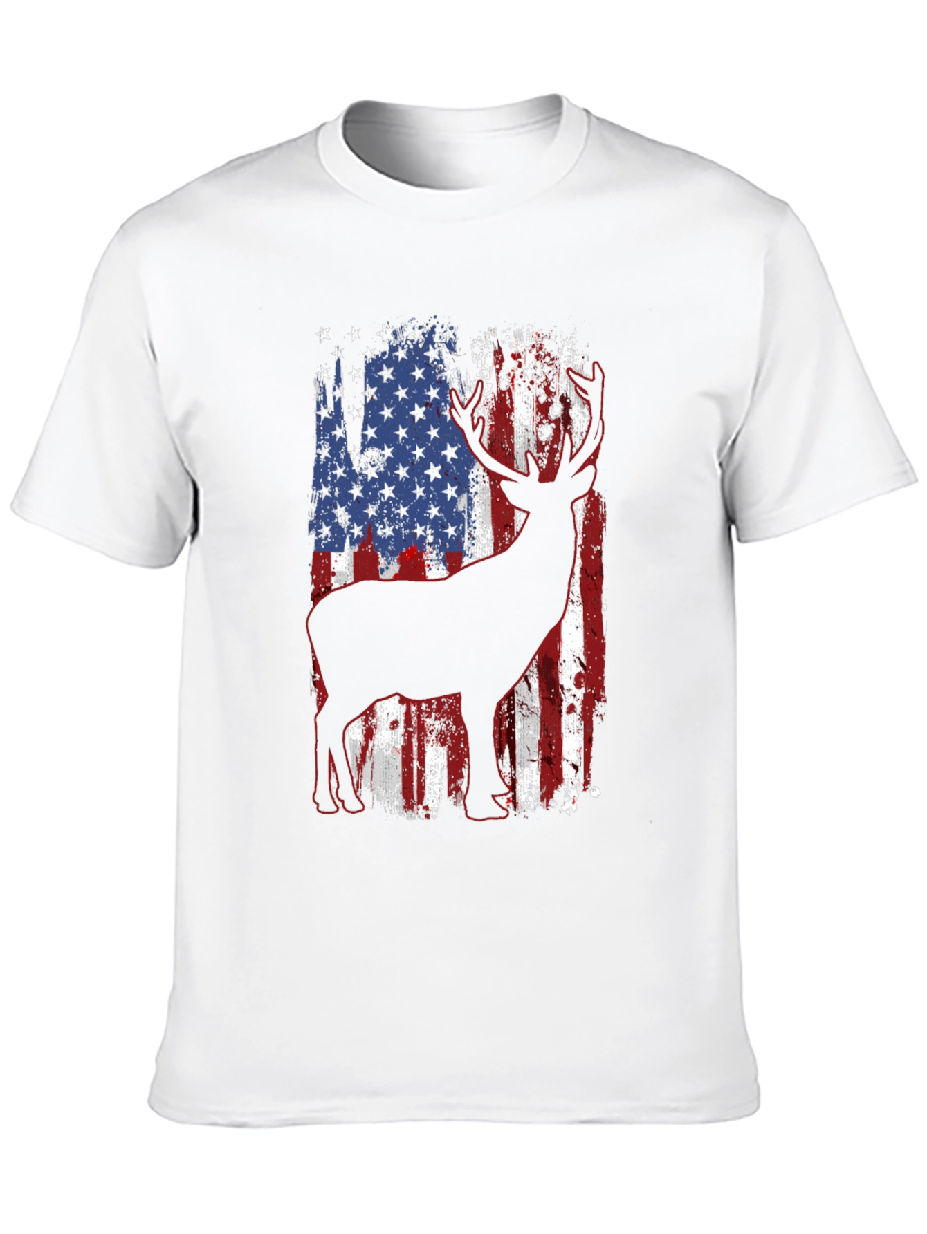 American Flag Deer Graphic T-Shirt