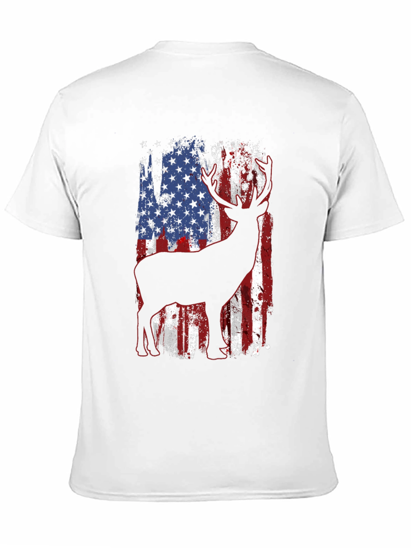 American Flag Deer Graphic T-Shirt