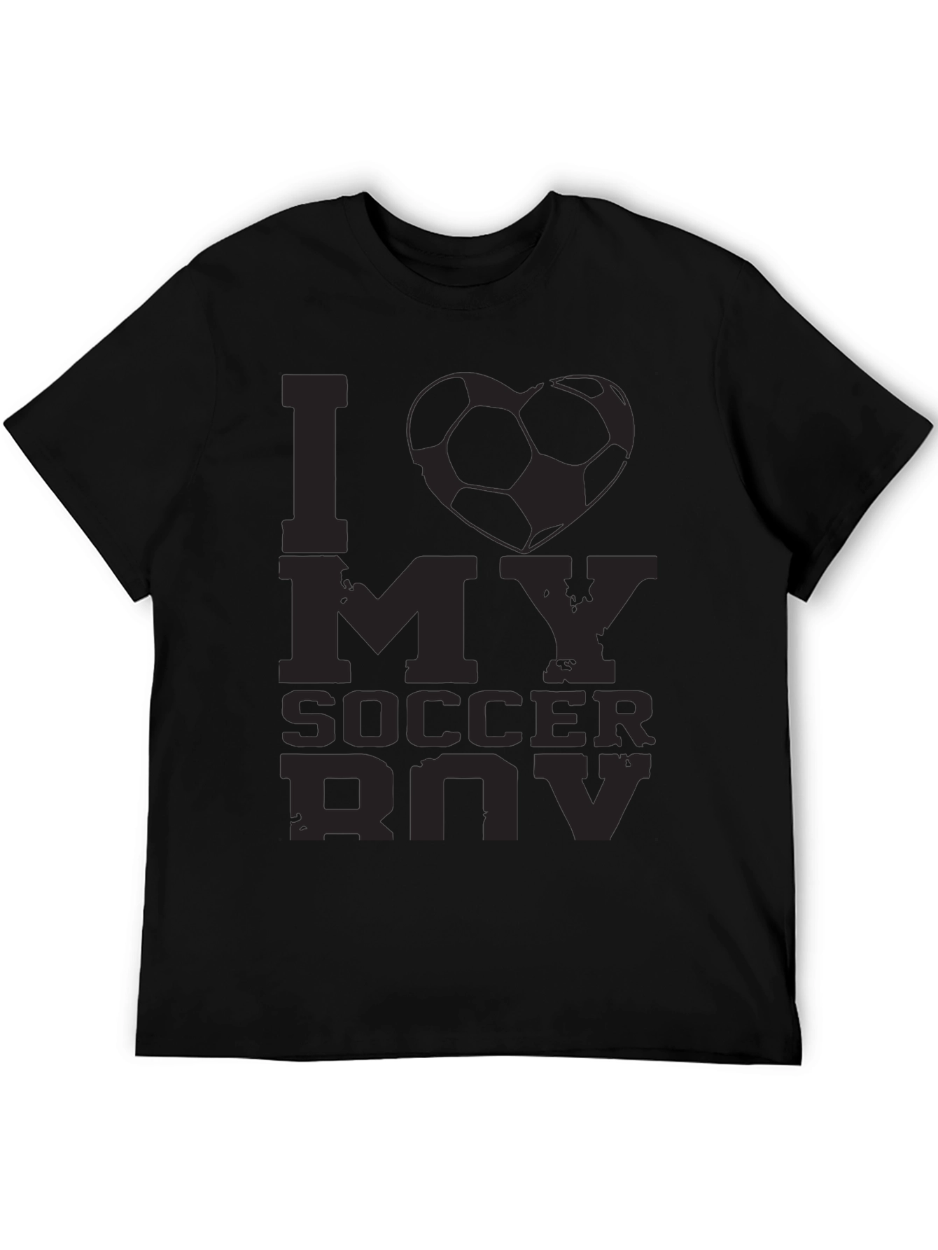 I Love My Soccer Boy T-Shirt - Black