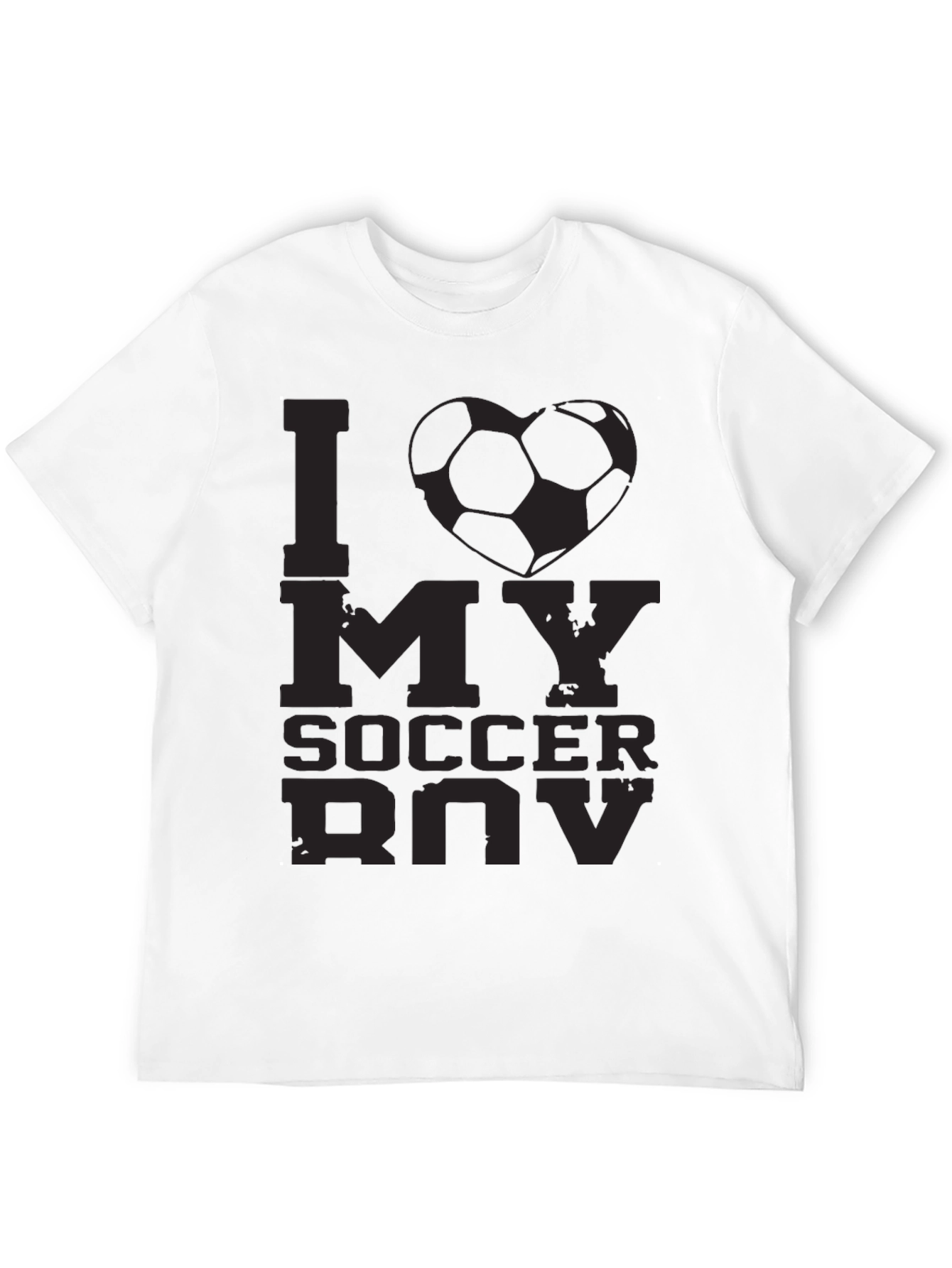 I Love My Soccer Boy T-Shirt - Black