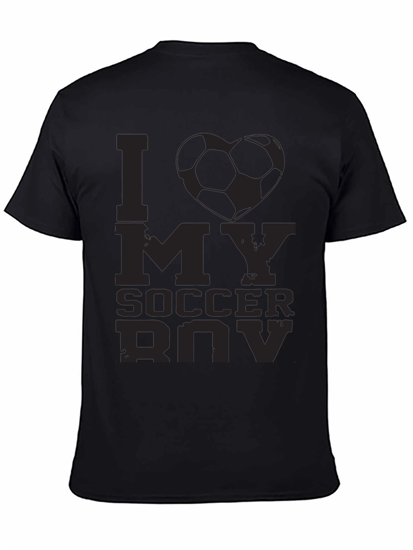 I Love My Soccer Boy T-Shirt - Black
