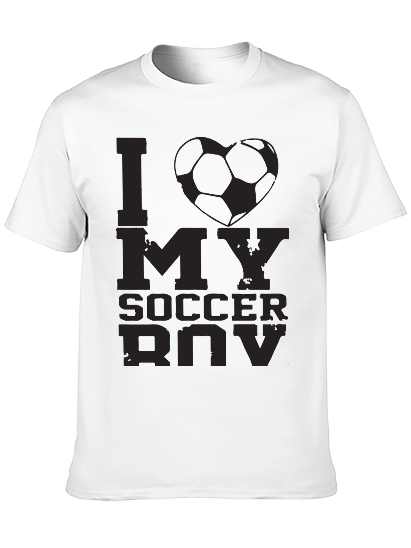 I Love My Soccer Boy T-Shirt - Black
