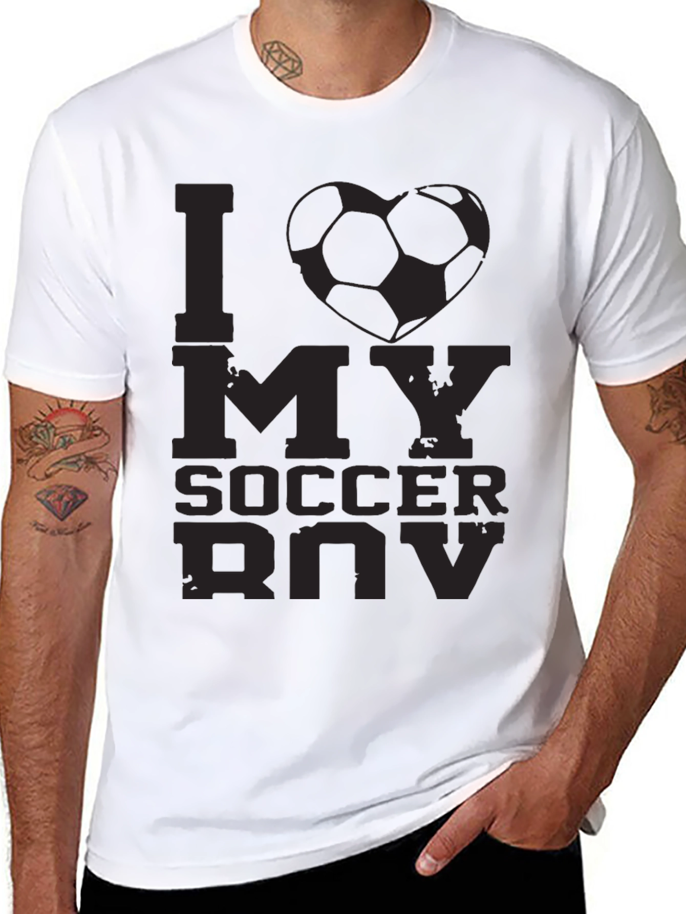 I Love My Soccer Boy T-Shirt - Black