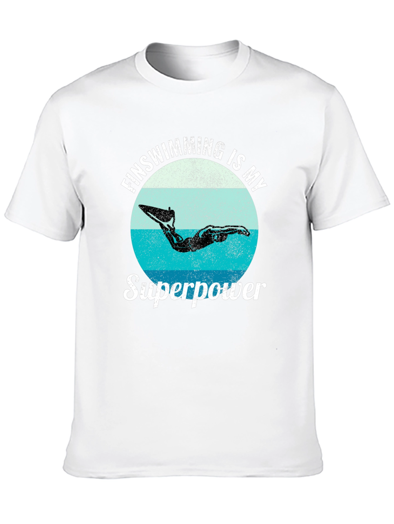 Finswimming is My Superpower Black T-Shirt