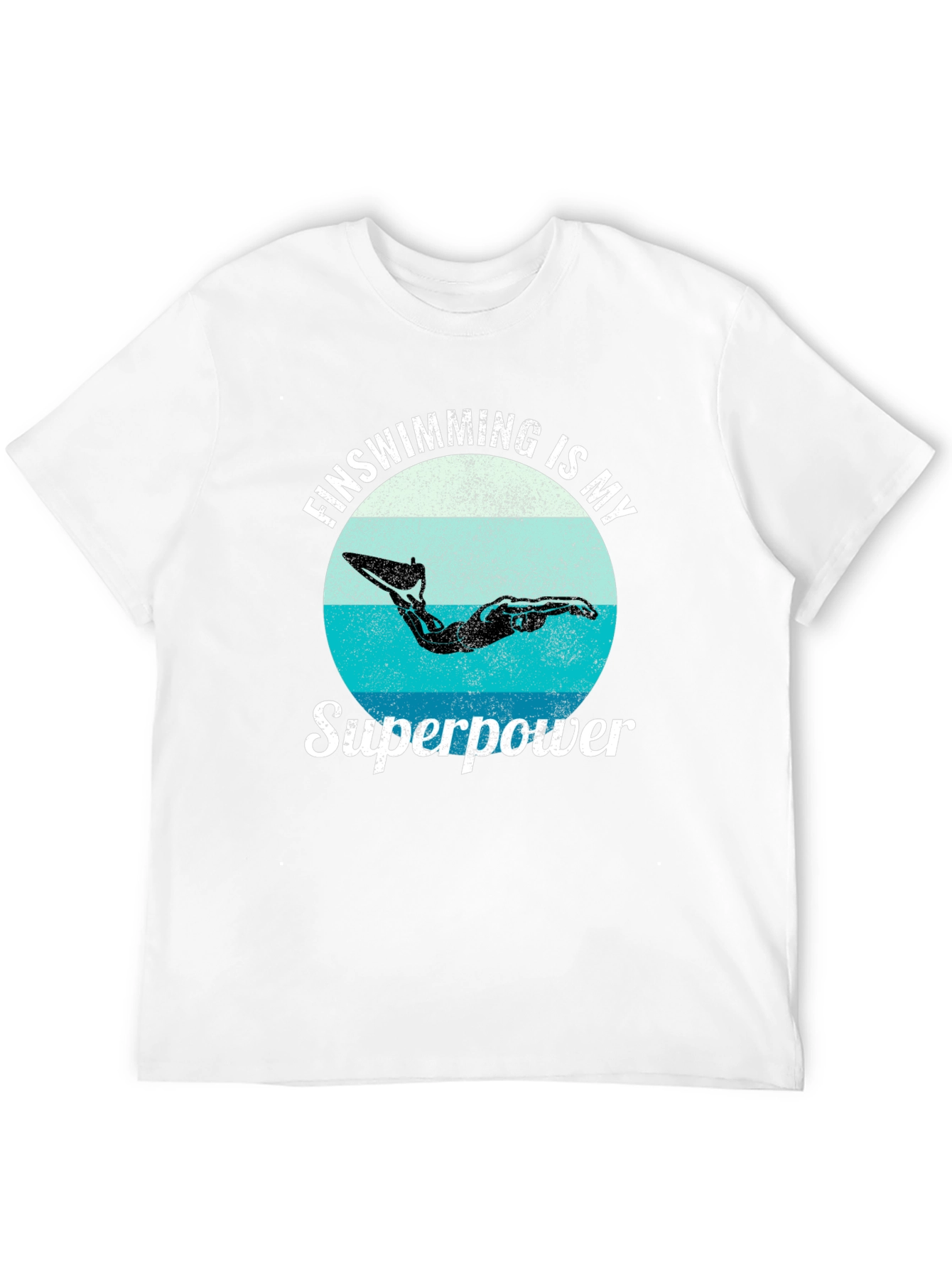 Finswimming is My Superpower Black T-Shirt