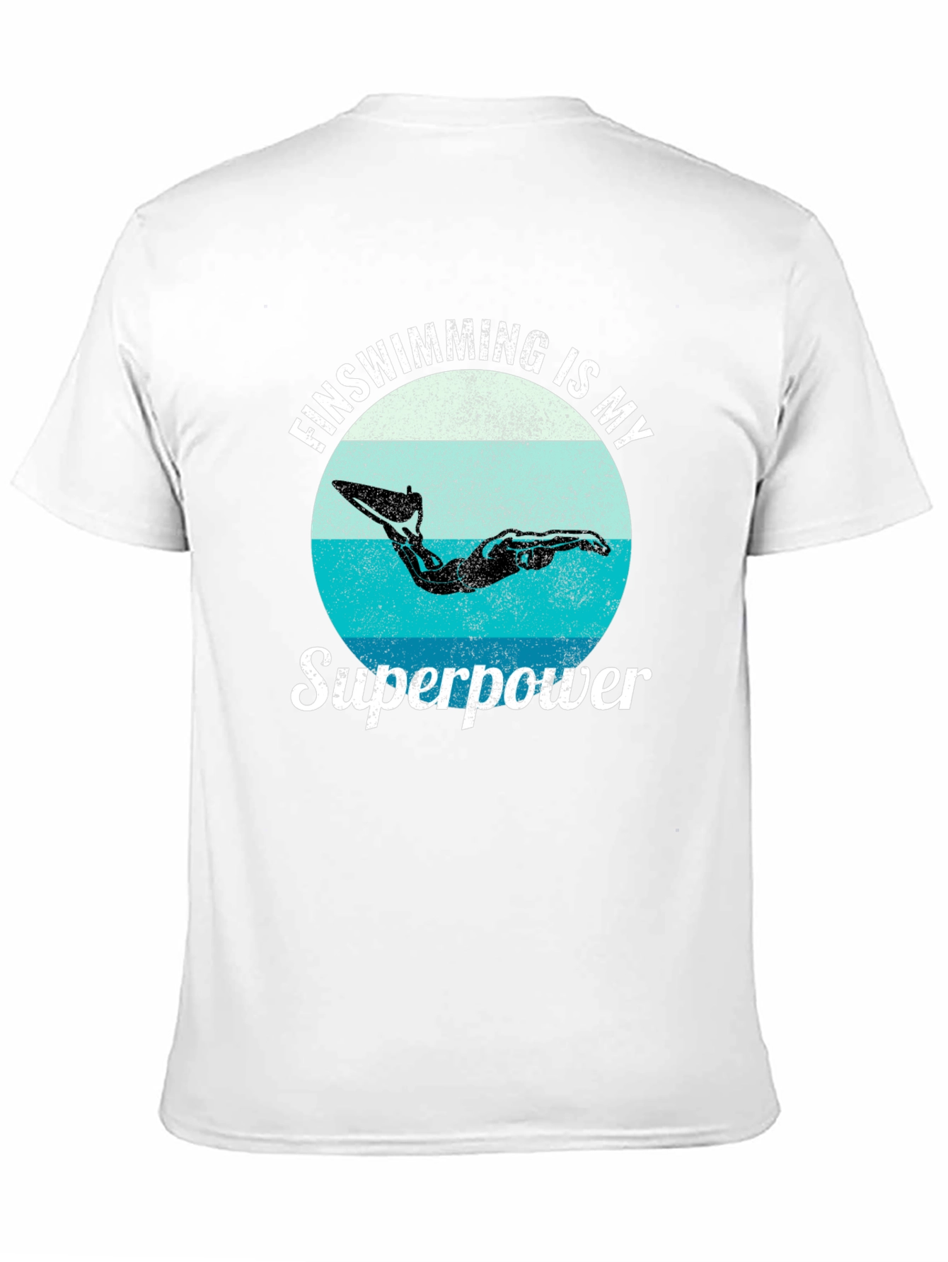Finswimming is My Superpower Black T-Shirt