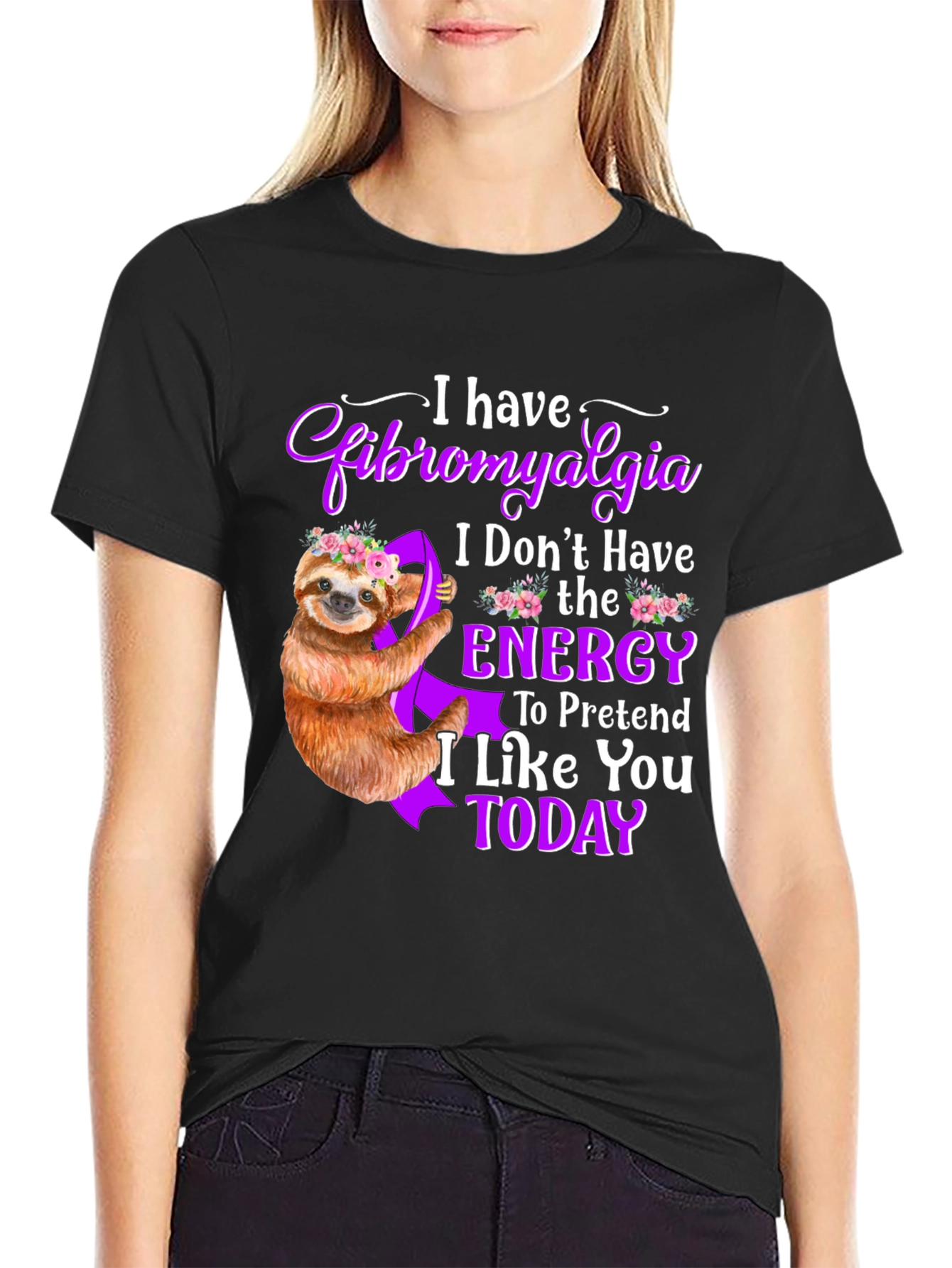 Fibromyalgia Awareness Sloth T-Shirt