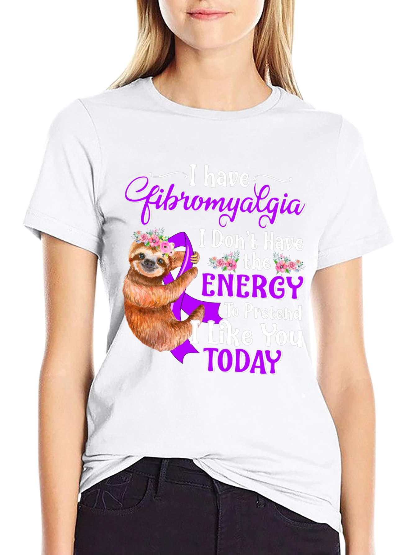Fibromyalgia Awareness Sloth T-Shirt