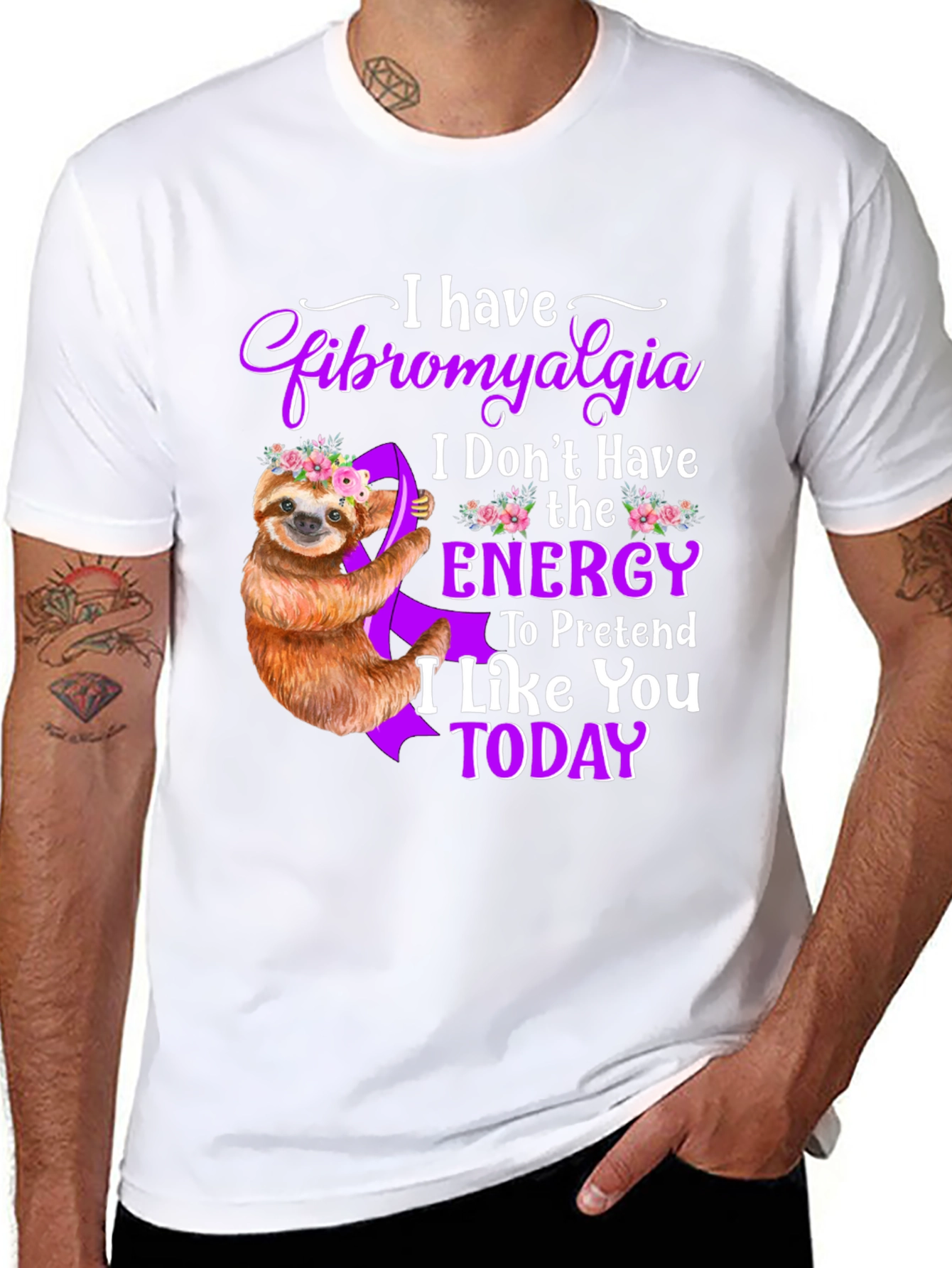 Fibromyalgia Awareness Sloth T-Shirt