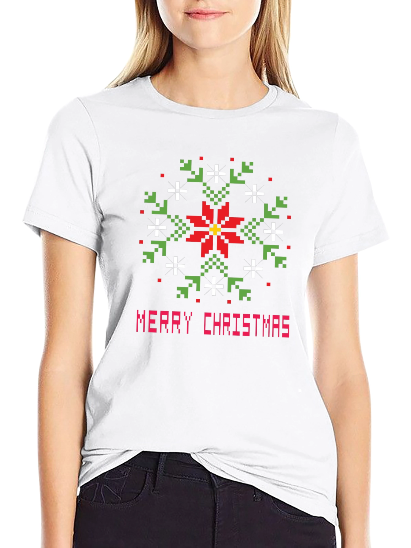 Pixelated Merry Christmas T-Shirt