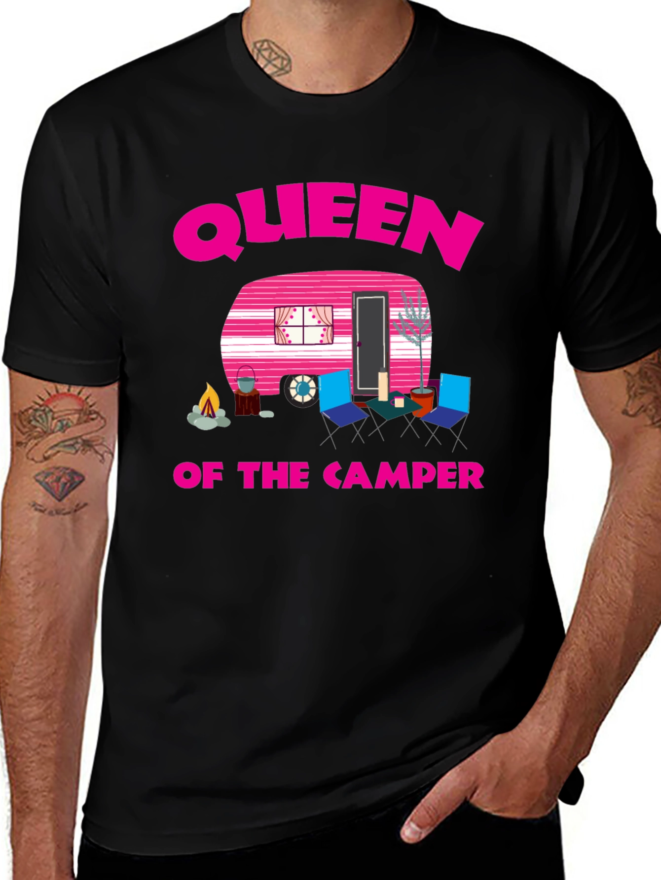 Queen of the Camper Graphic Tee - Camping Lover