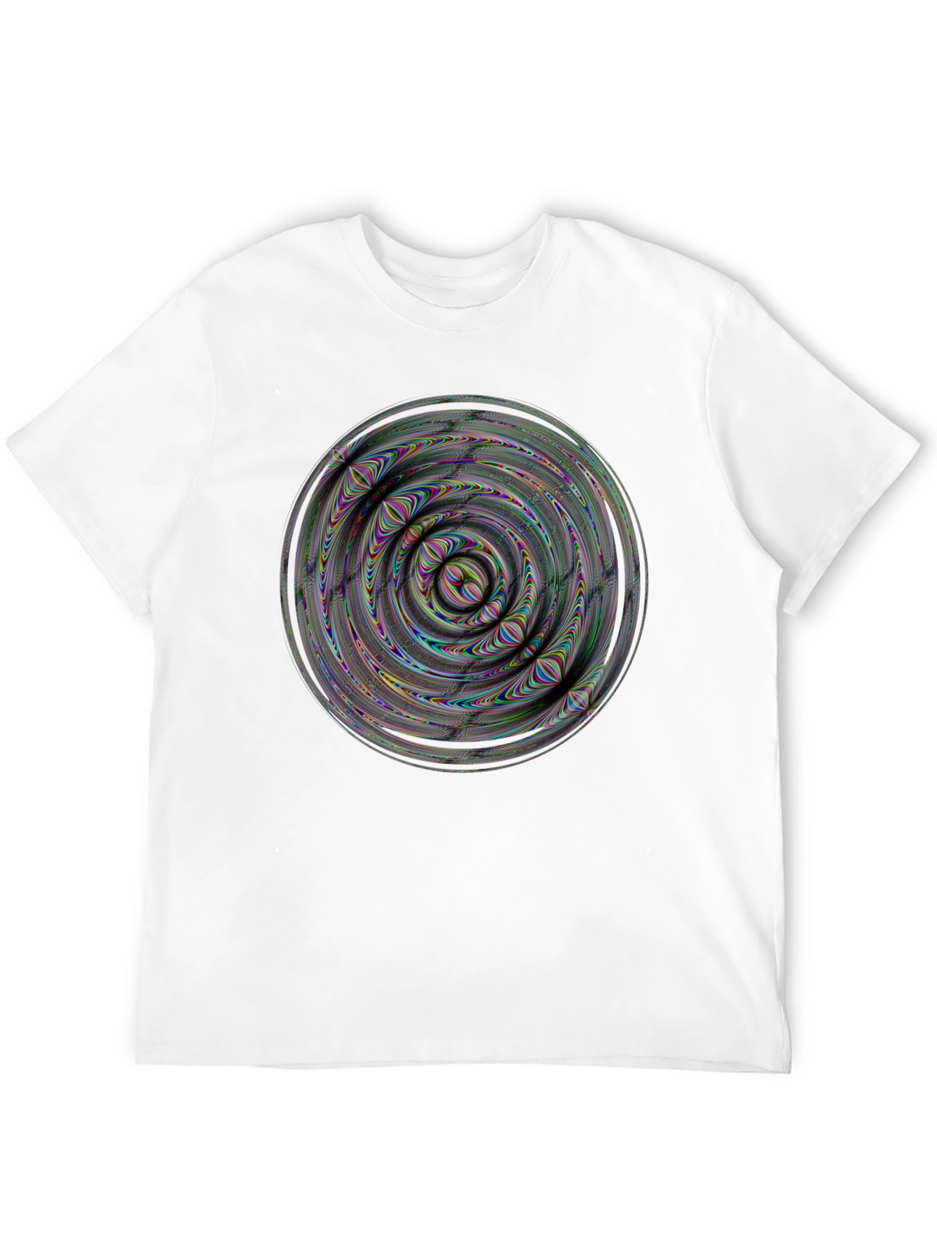 Abstract Psychedelic Swirl Graphic Black T-Shirt