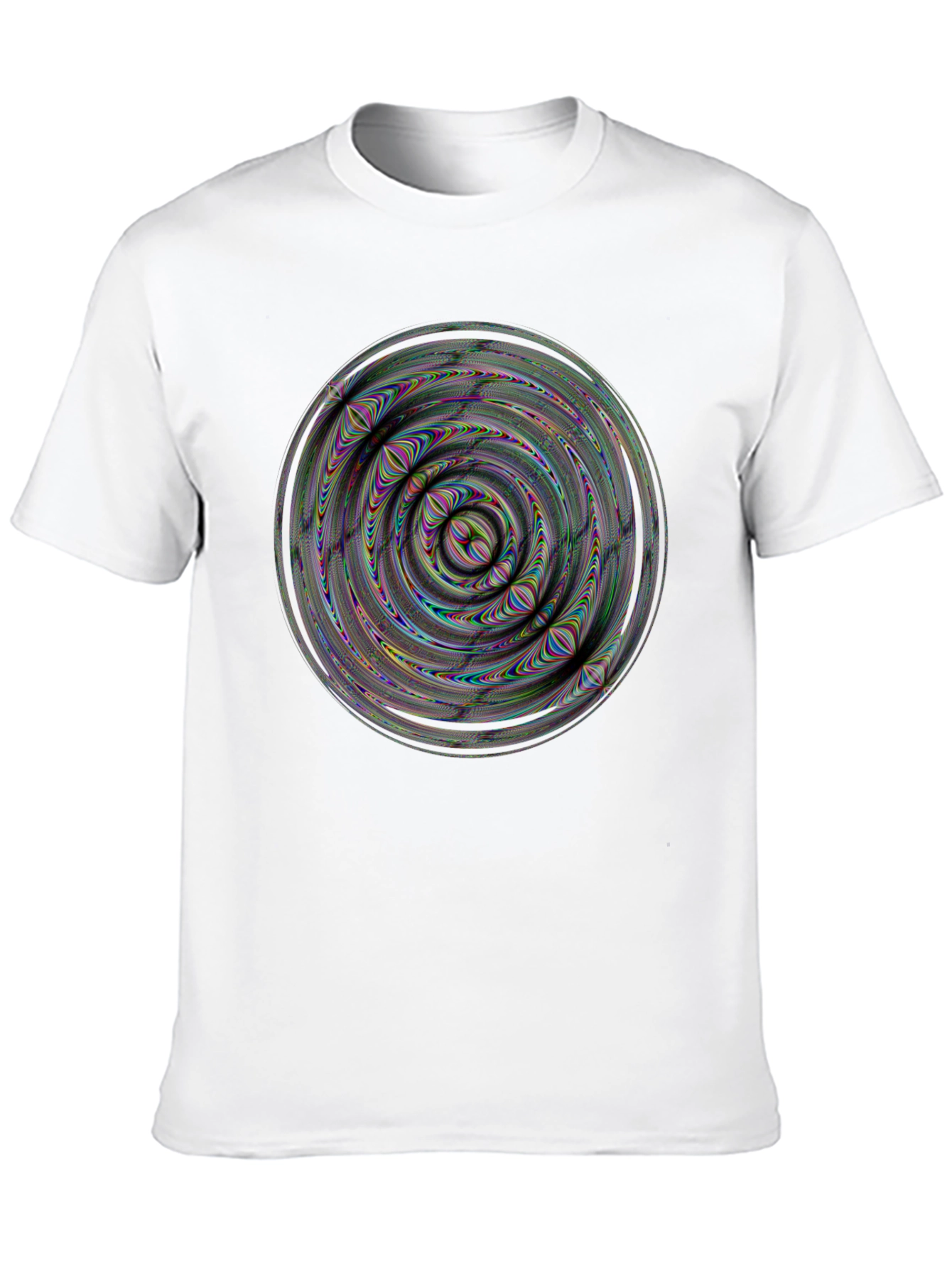 Abstract Psychedelic Swirl Graphic Black T-Shirt