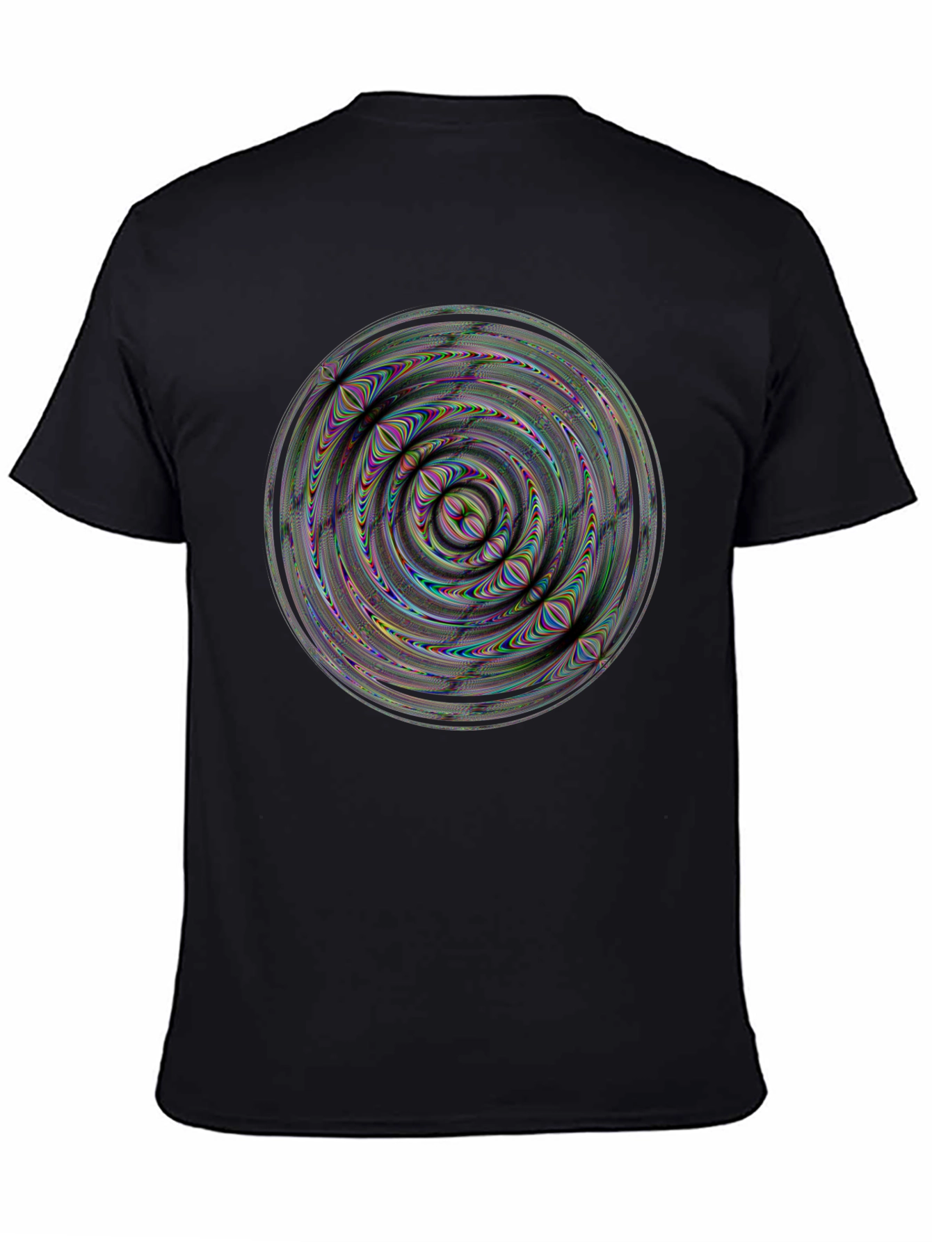 Abstract Psychedelic Swirl Graphic Black T-Shirt