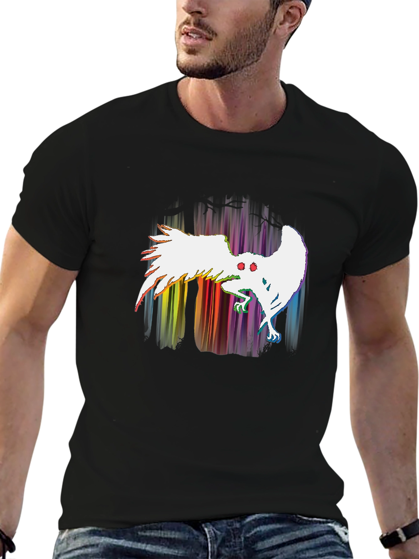 Rainbow Mothman T-Shirt - Cryptid Tee
