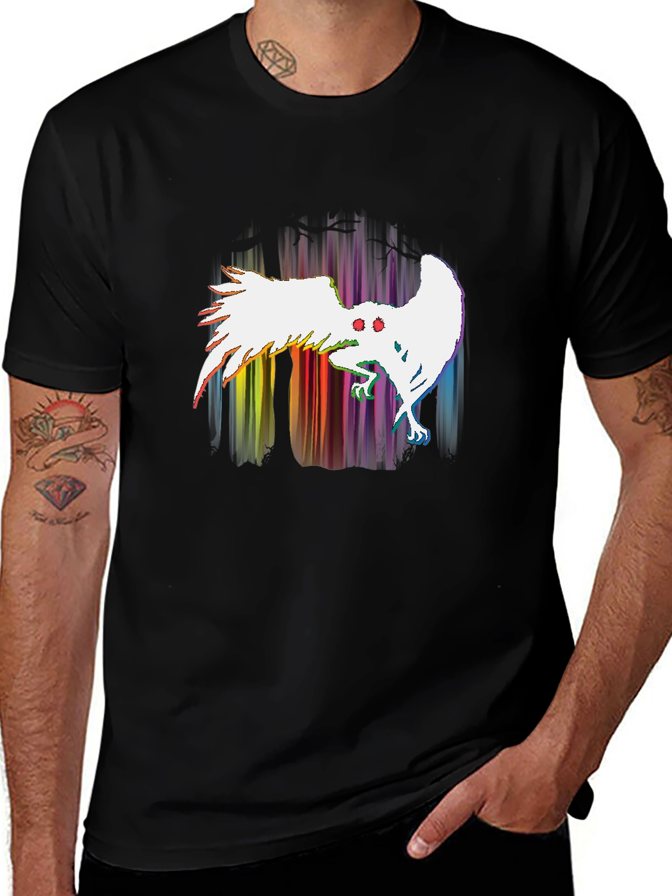 Rainbow Mothman T-Shirt - Cryptid Tee