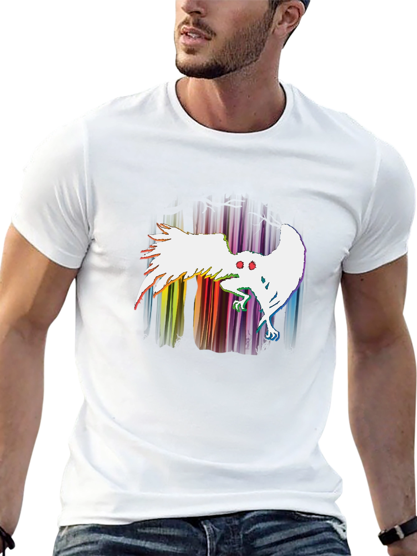 Rainbow Mothman T-Shirt - Cryptid Tee