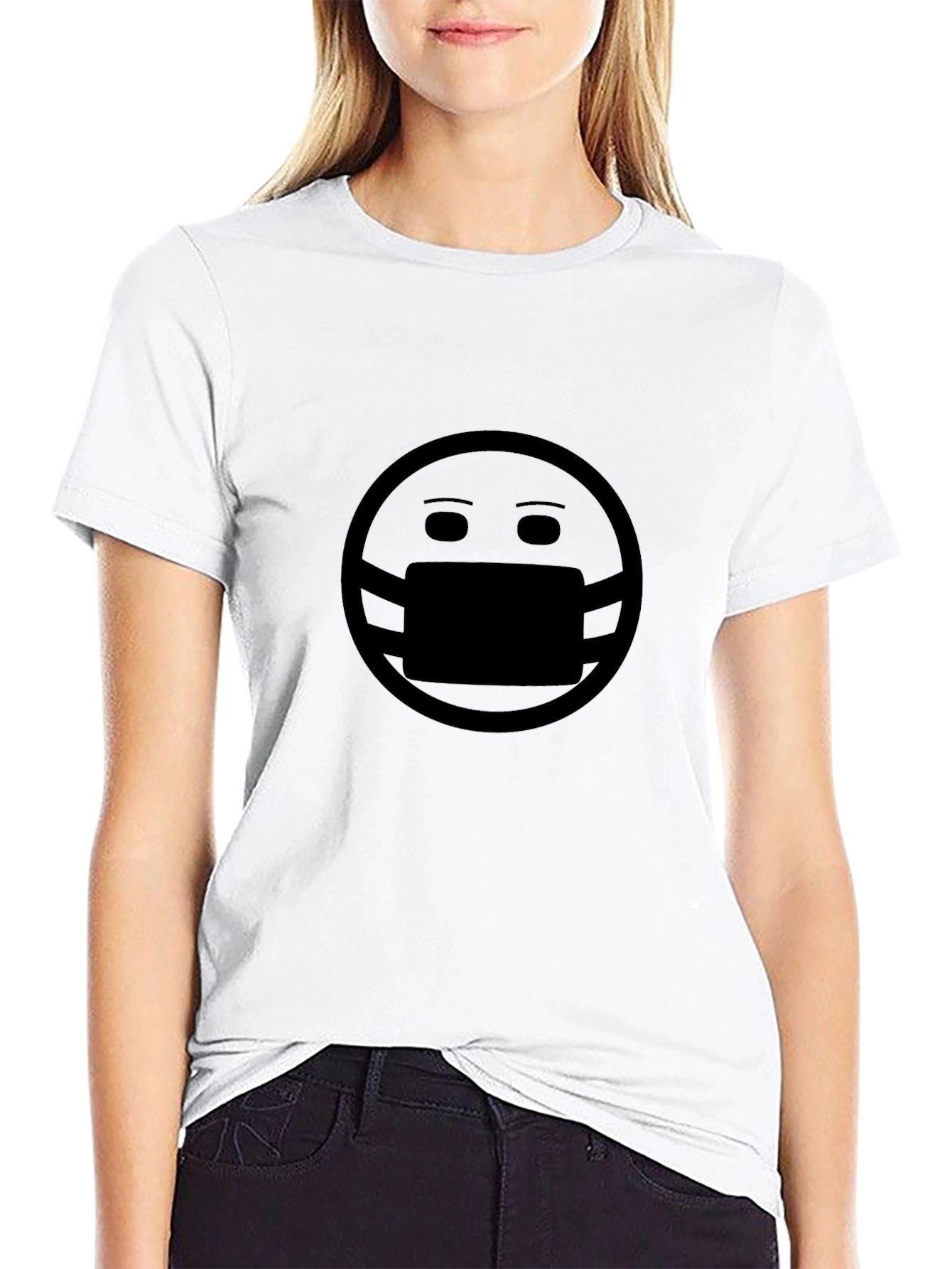 Masked Face Graphic Tee - Trendy & Comfortable