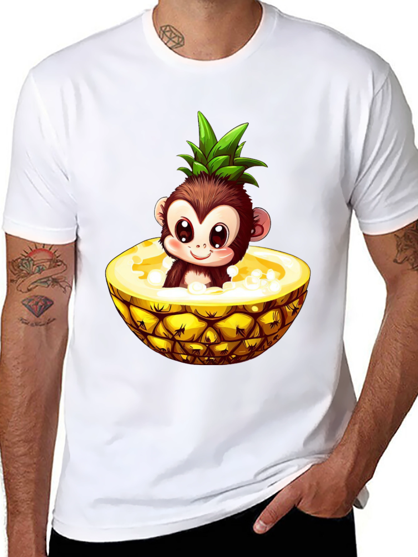Monkey in Pineapple Graphic Tee