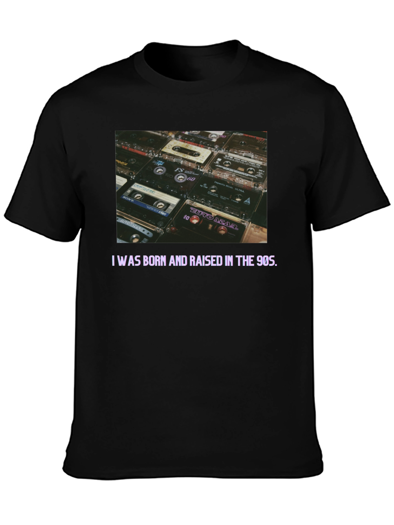 90s Cassette Tape Black T-Shirt