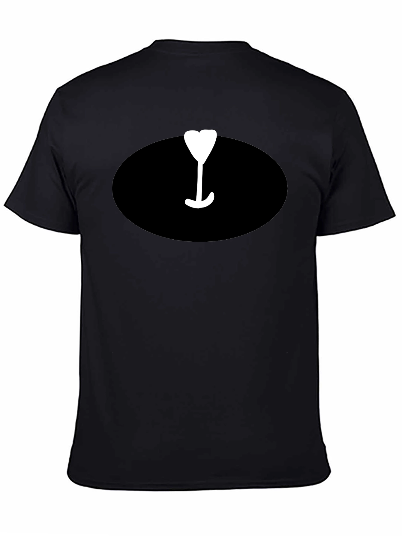 Mens Black T-Shirt with Wine Glass Graphic