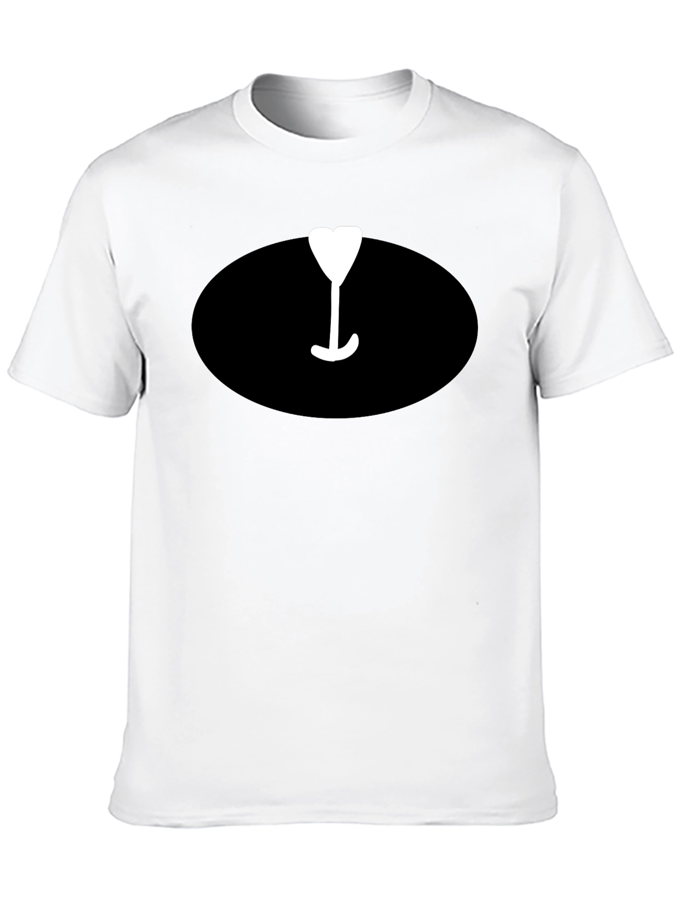 Mens Black T-Shirt with Wine Glass Graphic