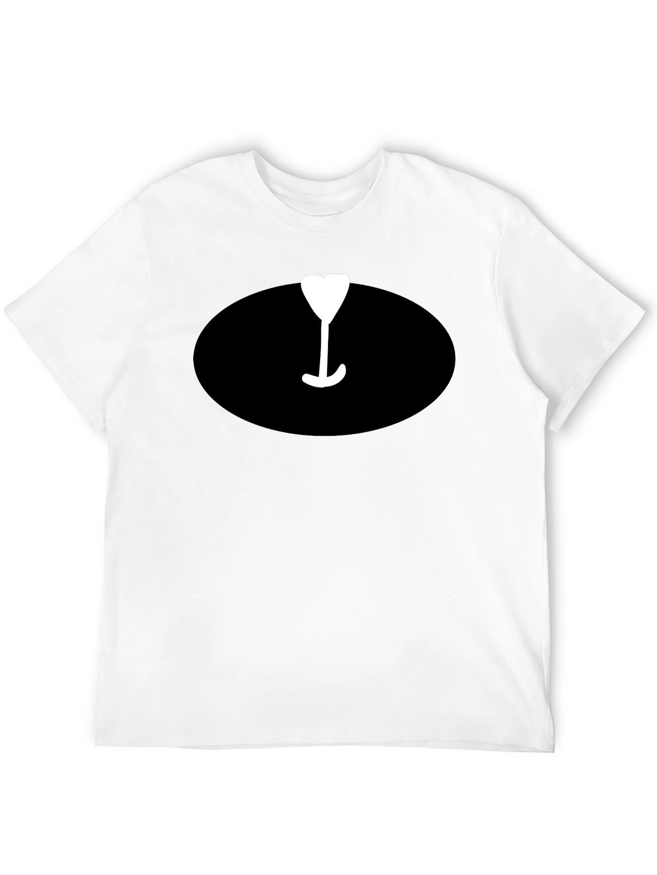 Mens Black T-Shirt with Wine Glass Graphic