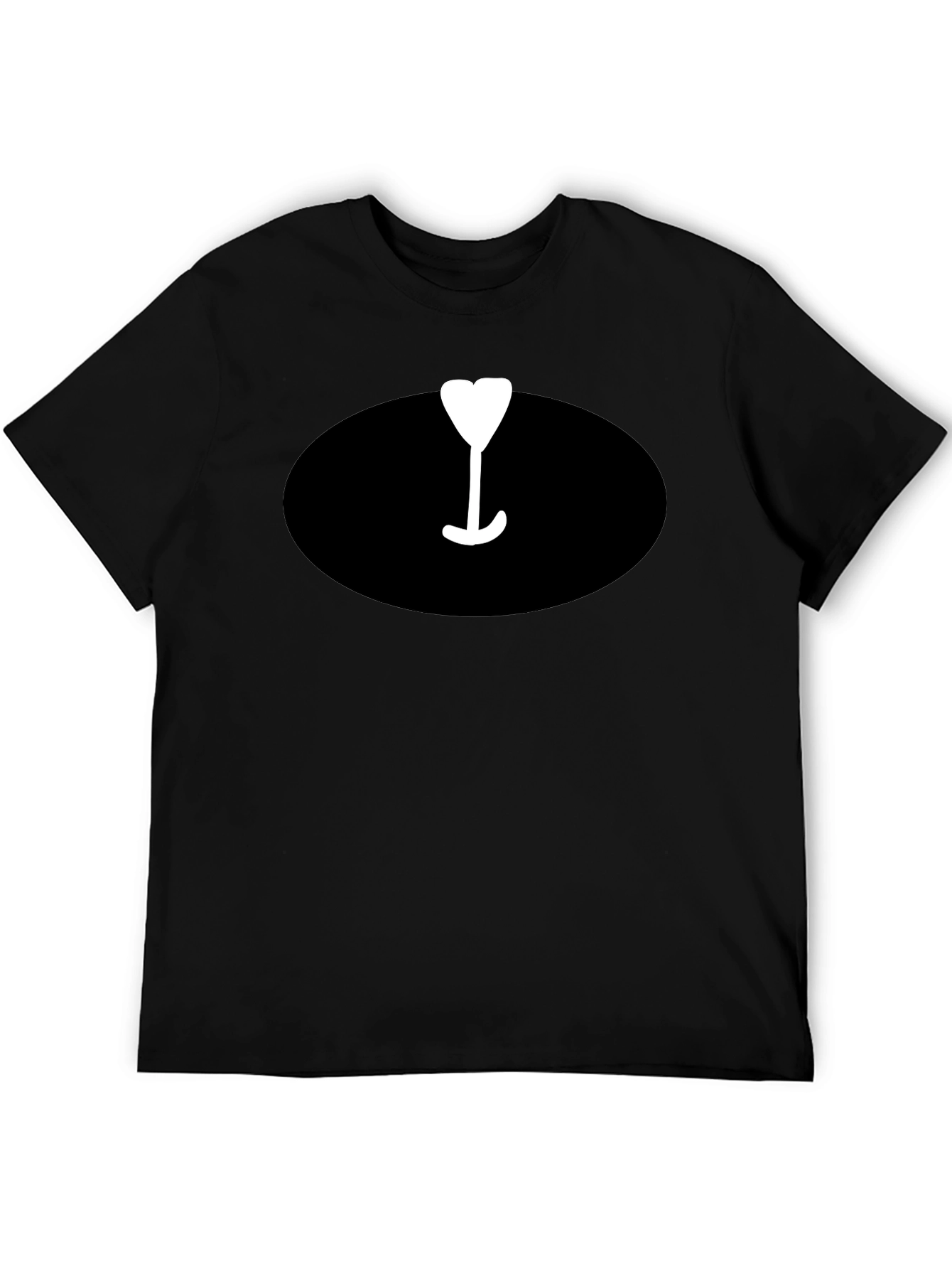 Mens Black T-Shirt with Wine Glass Graphic