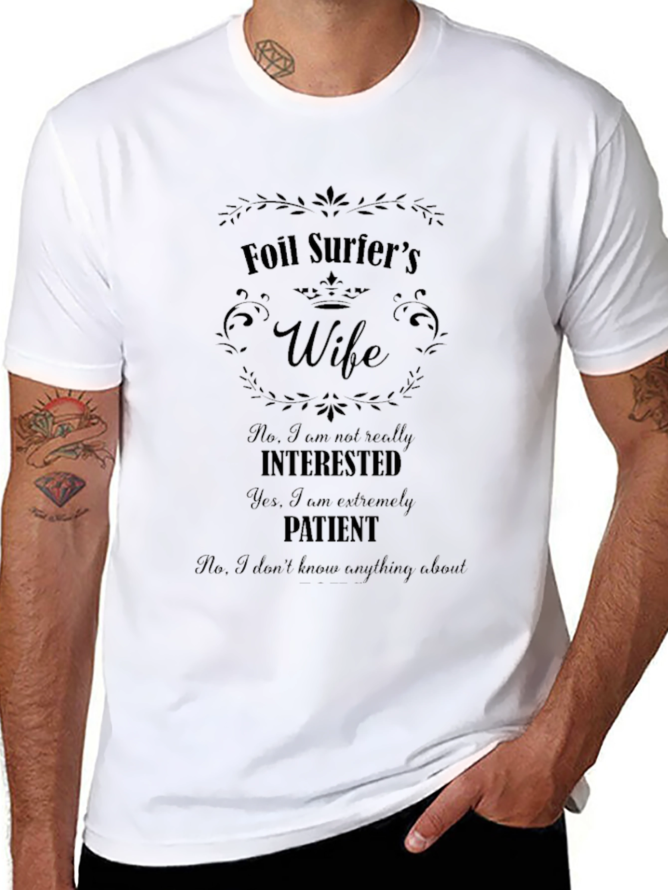 Foil Surfers Wife Graphic Tee - Humorous Gift