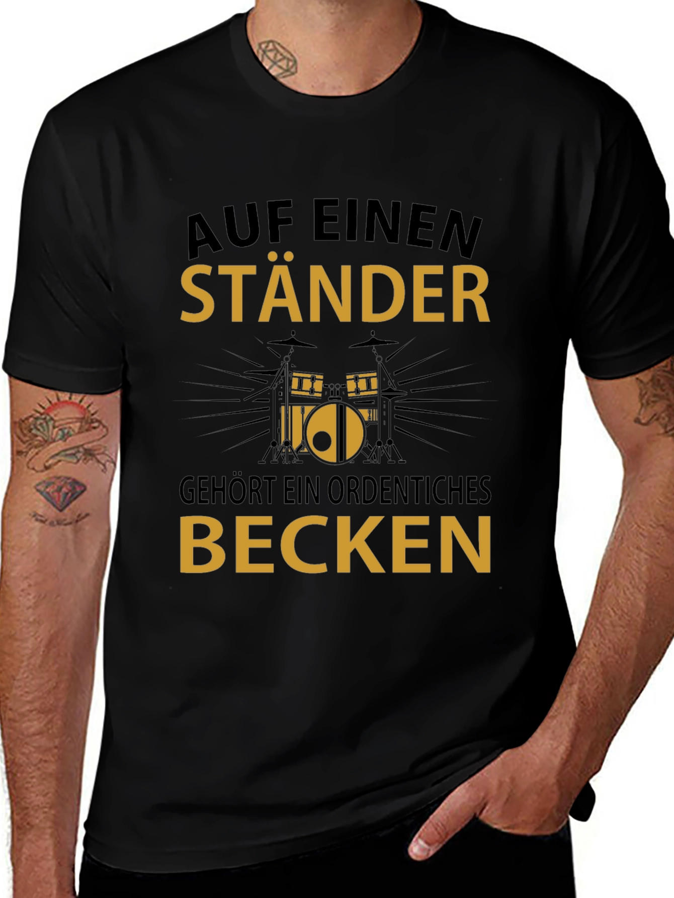 Drummer Humor T-Shirt - Auf Einen Staender Design