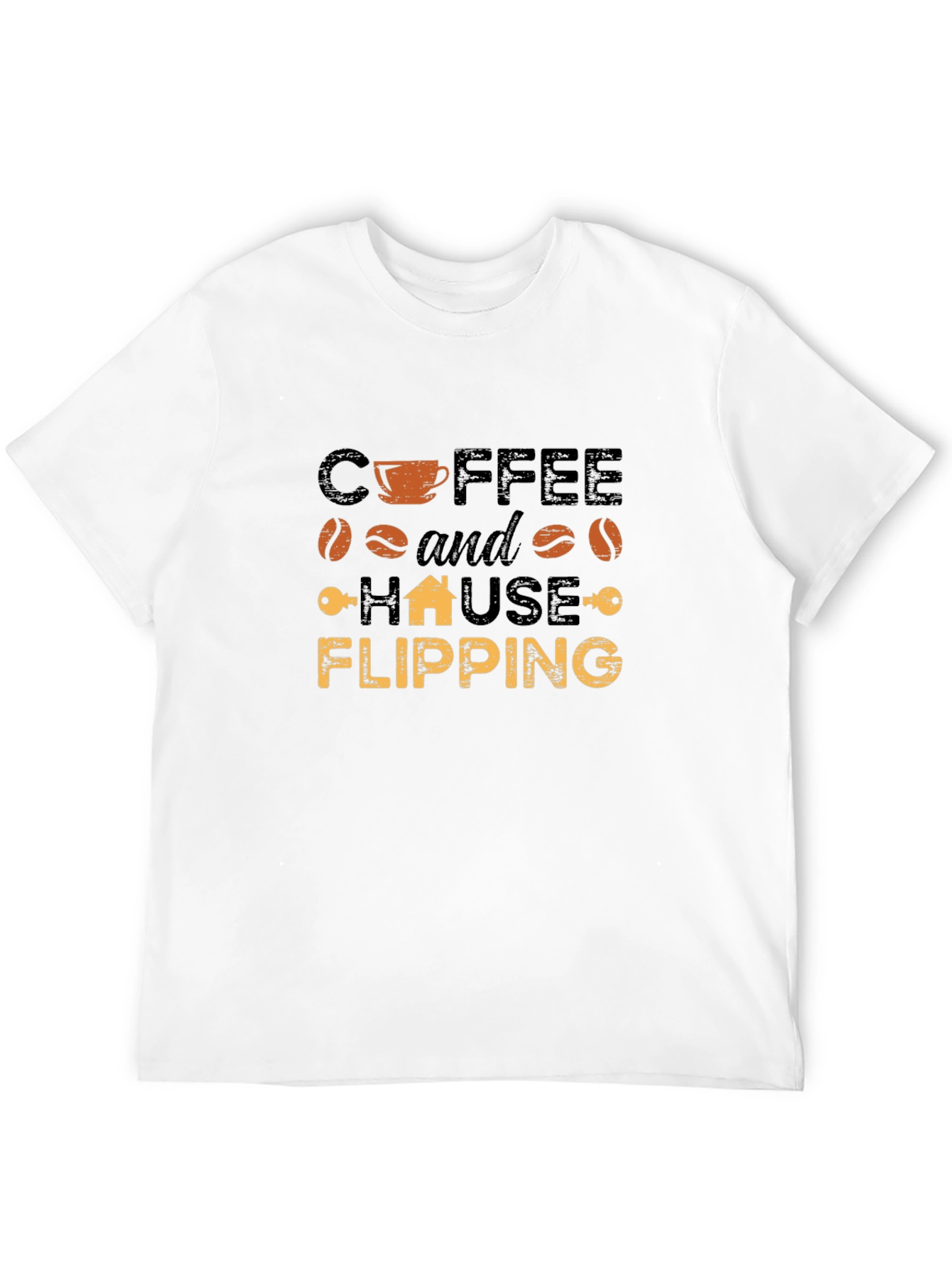 Coffee and House Flipping Black T-Shirt
