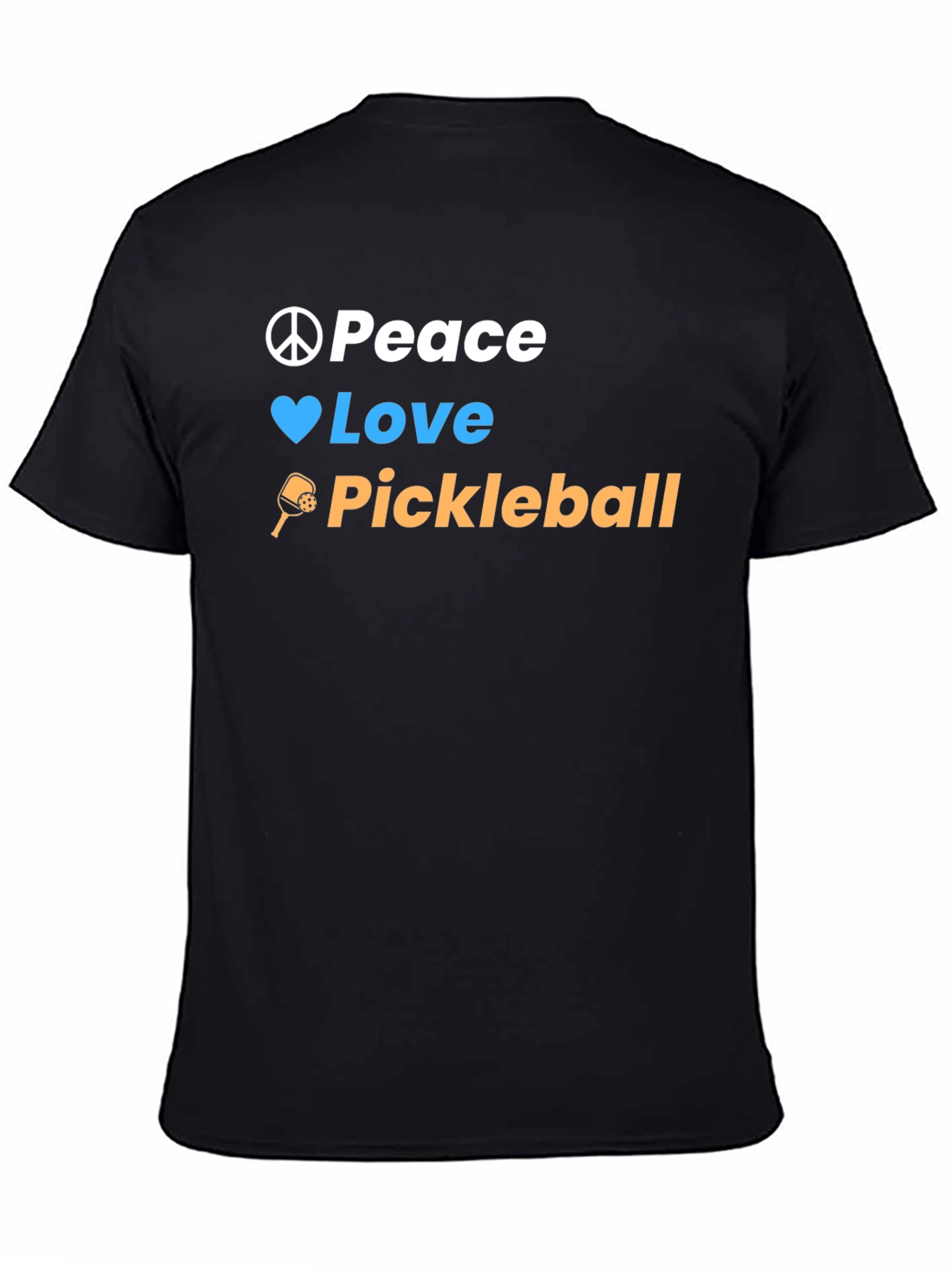 Peace Love Pickleball Black T-Shirt