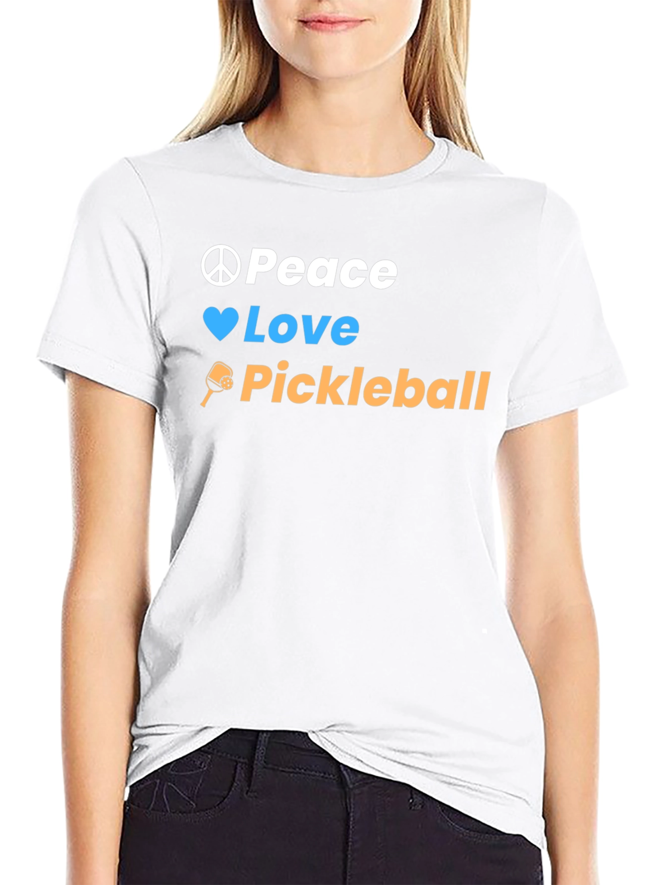 Peace Love Pickleball Black T-Shirt
