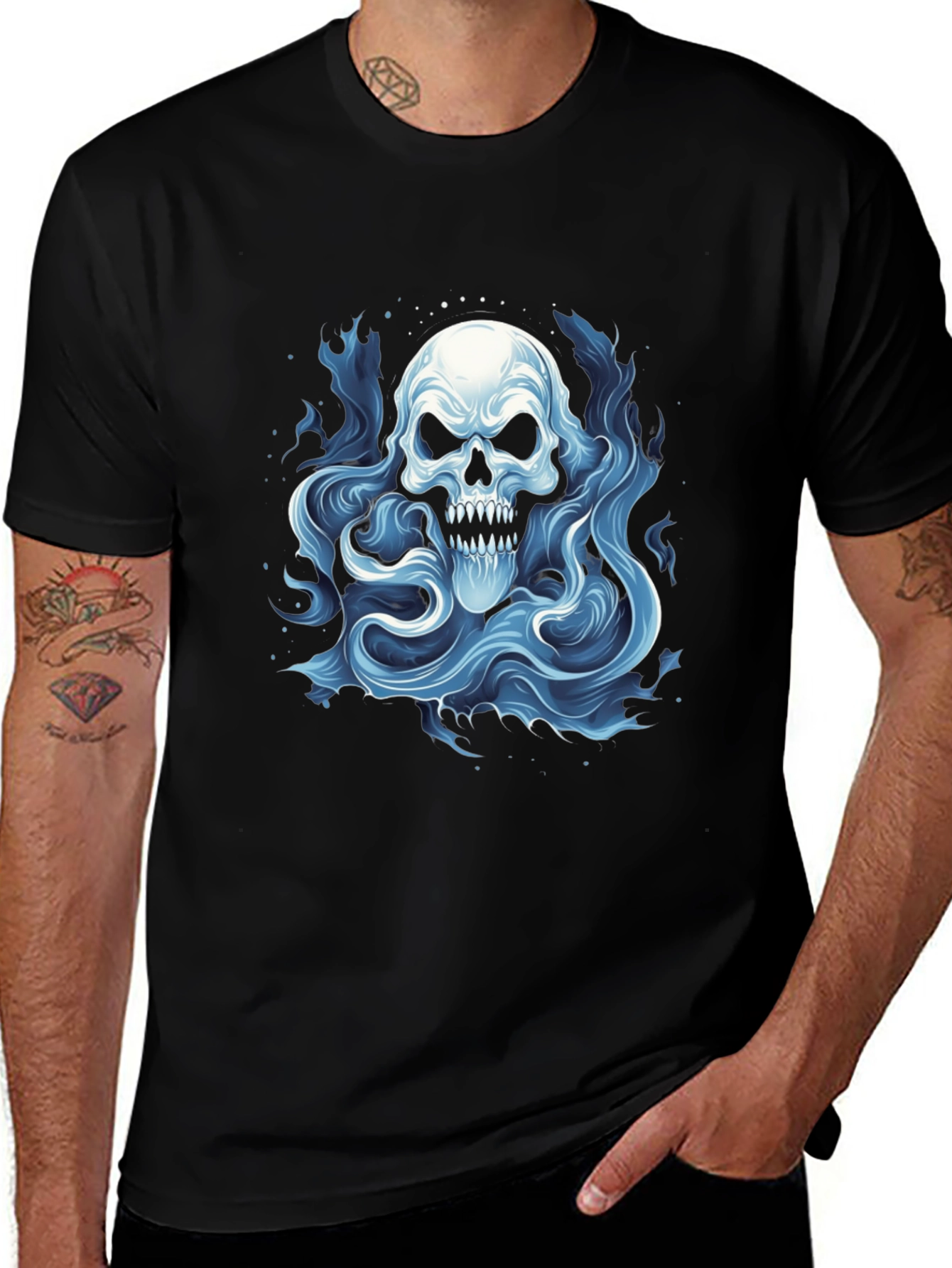 Skull Ghost Graphic T-Shirt
